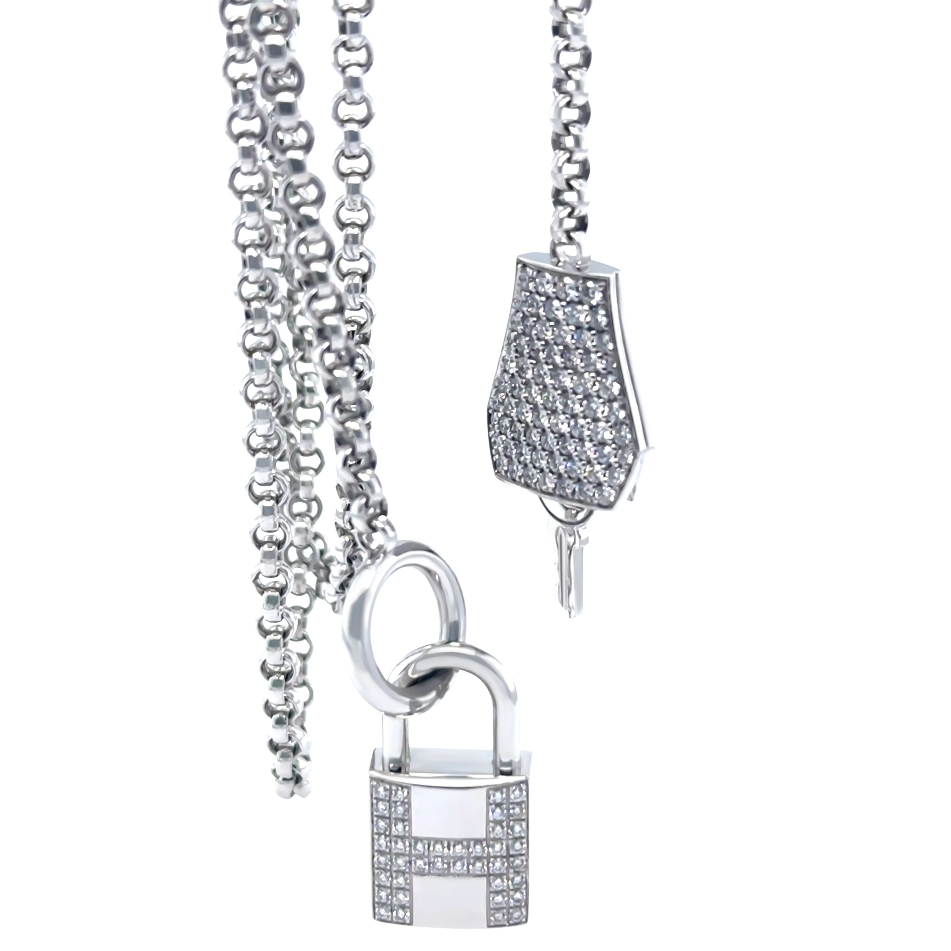 Hermès Sautoir Kelly Clochette Diamond Long Necklace 1.83ct 55.65g - Image 4