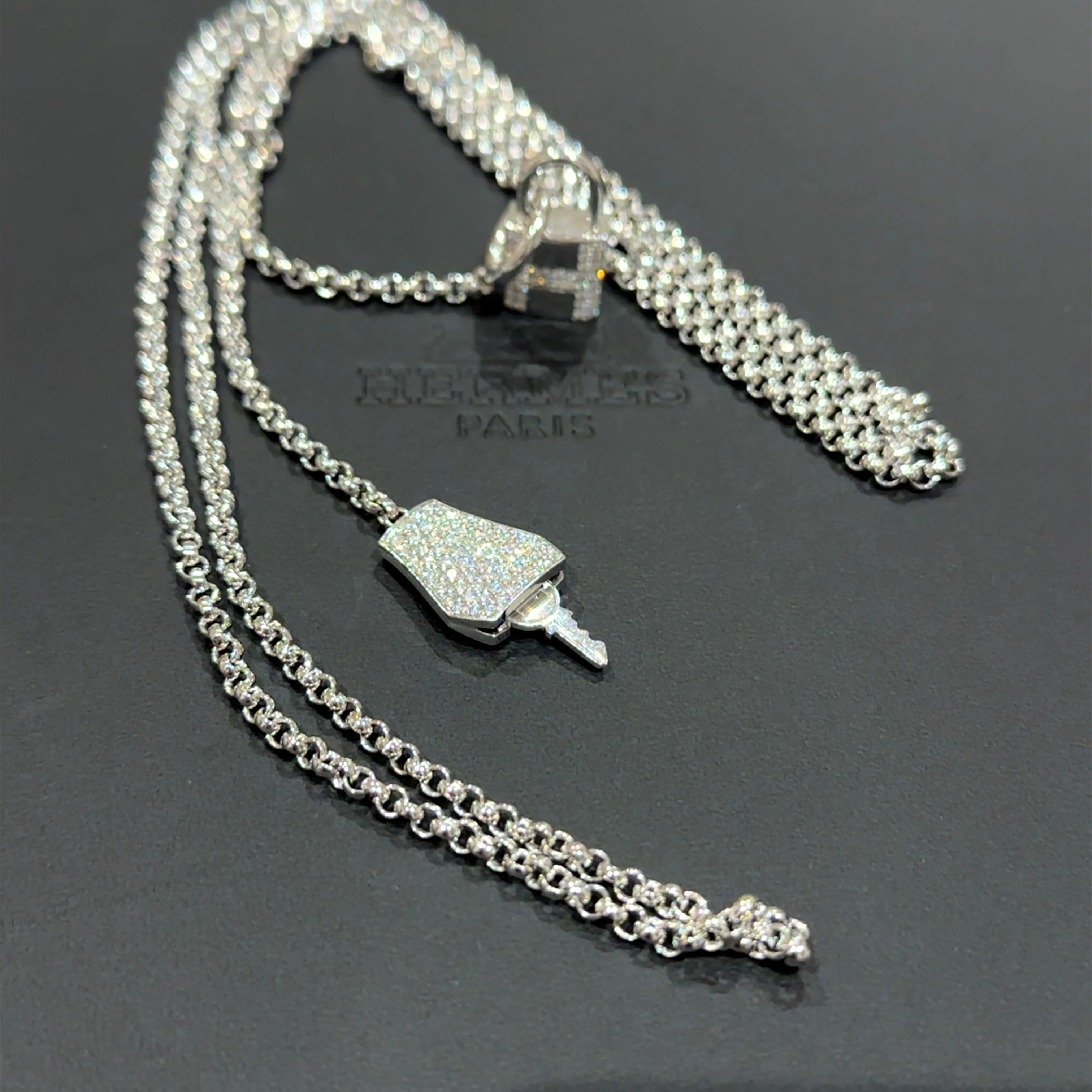 Hermès Sautoir Kelly Clochette Diamond Long Necklace 1.83ct 55.65g - Image 7