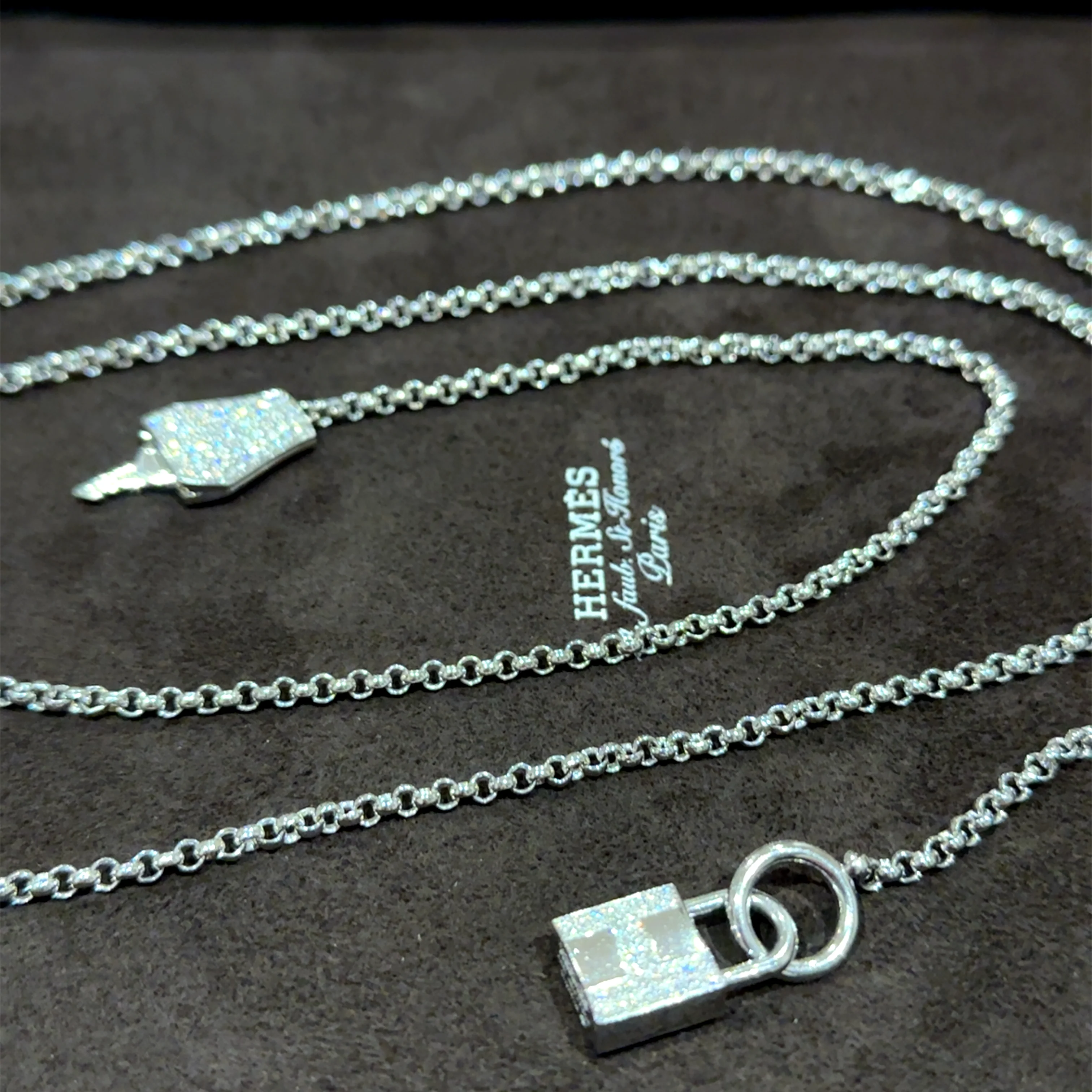 Hermès Sautoir Kelly Clochette Diamond Long Necklace 1.83ct 55.65g - Image 9