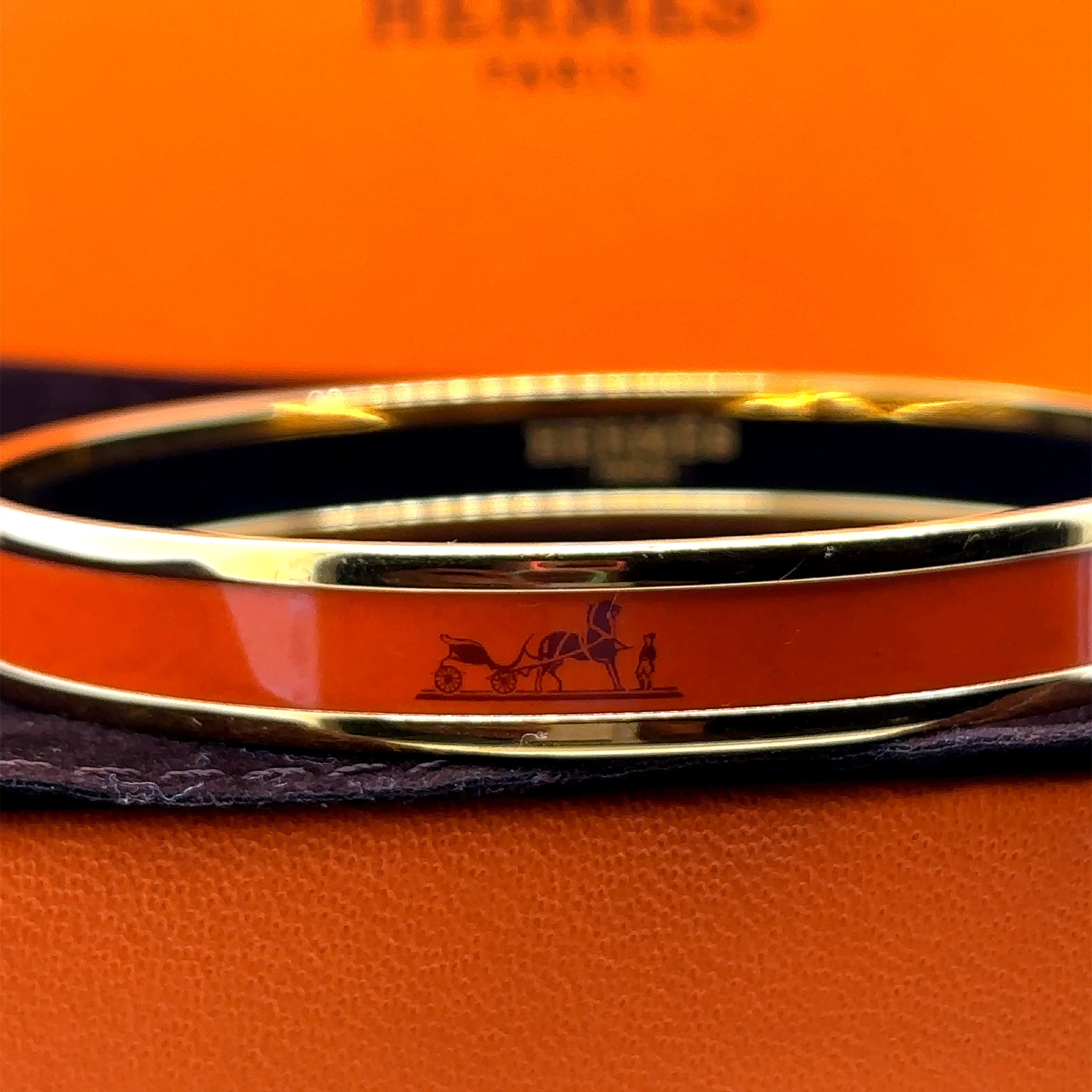 Hermes Uni Bangle Extra Narrow Orange - Image 4