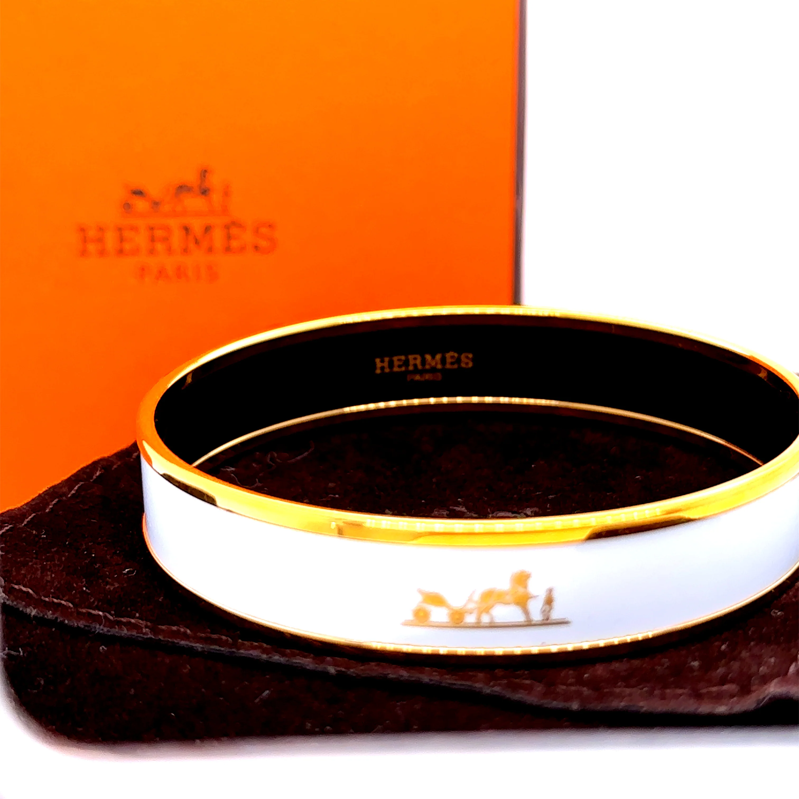 Hermes Uni Bangle White - Image 9