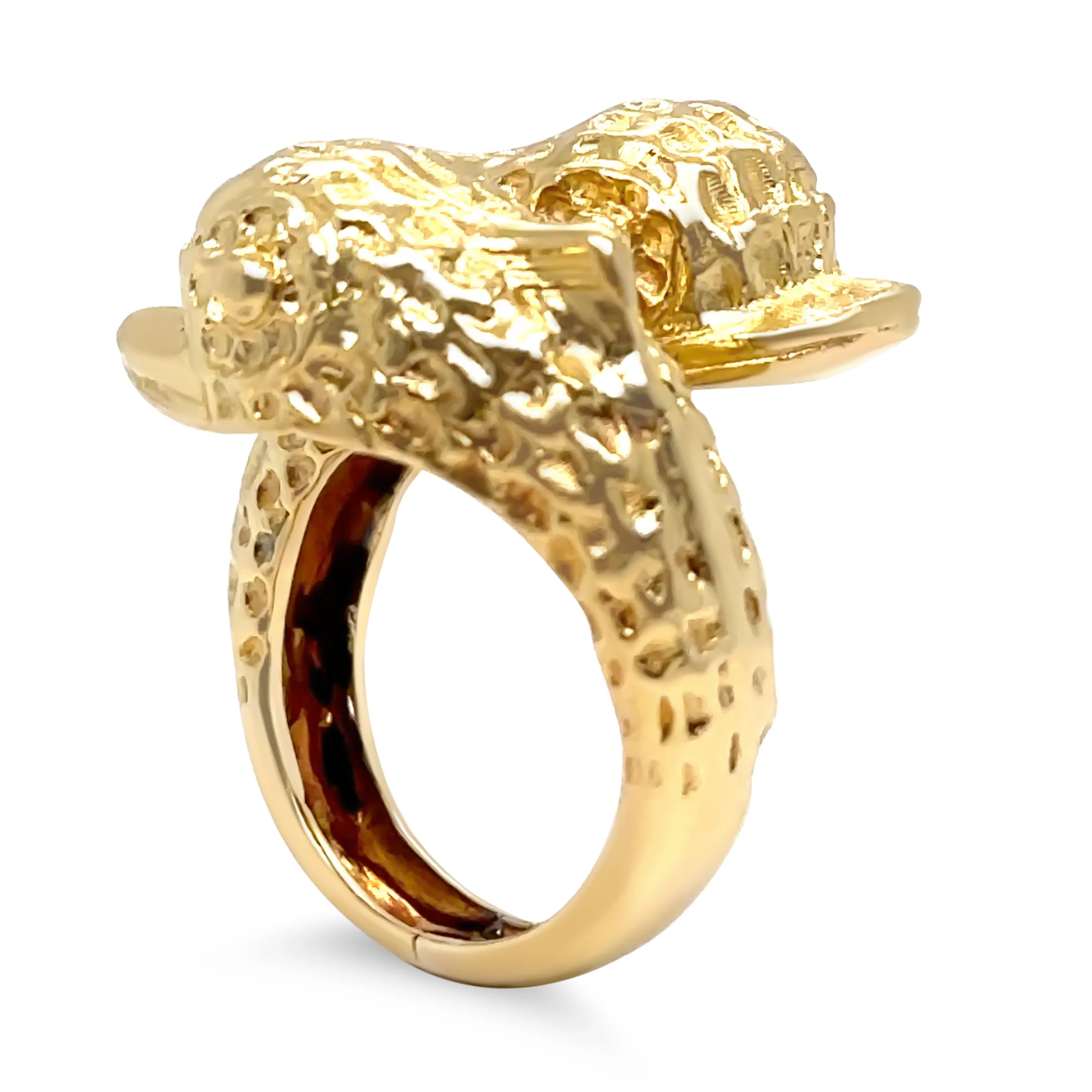 Ilias Lalaounis 18ct Yellow Gold Textured Ring 12.59g - Image 4