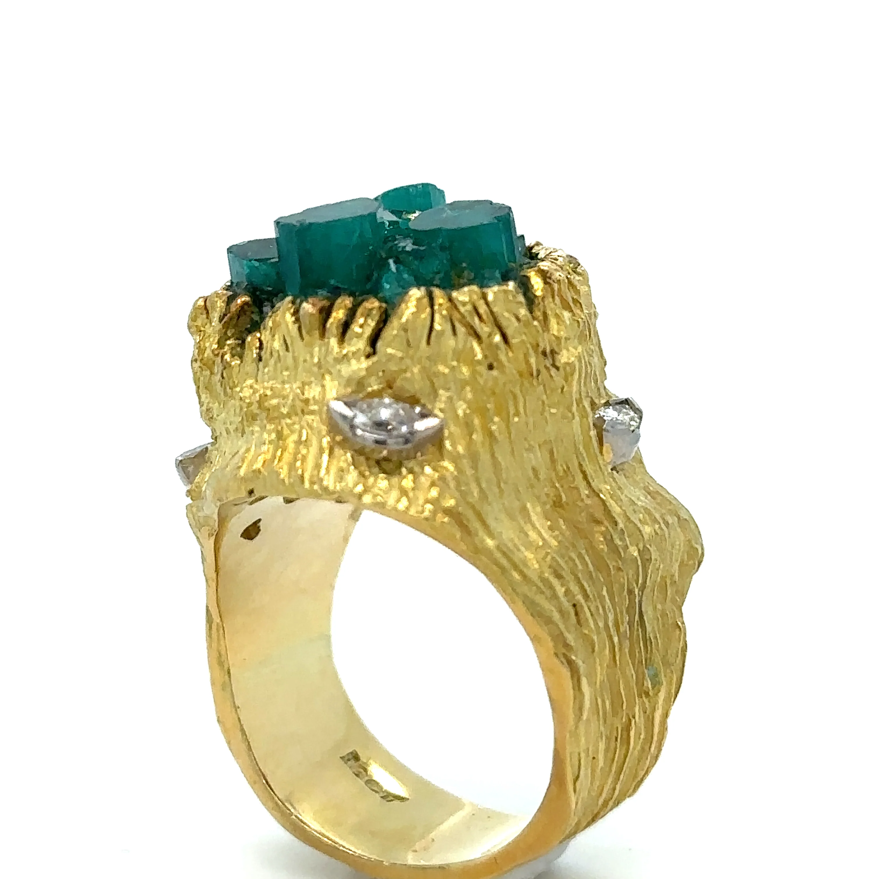 Ilias Lalaounis Vintage Emerald & Diamond Ring - Image 4