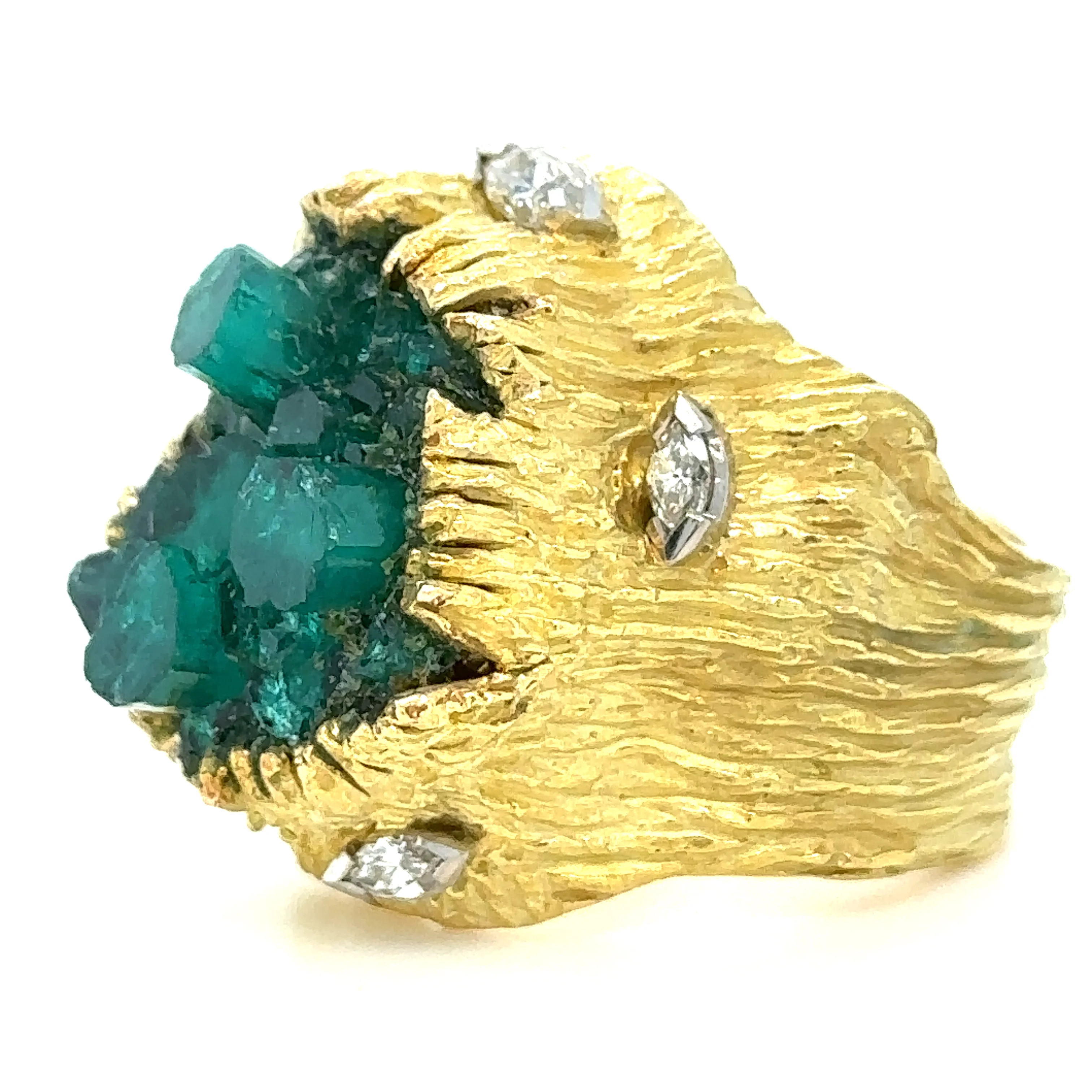Ilias Lalaounis Vintage Emerald & Diamond Ring - Image 7