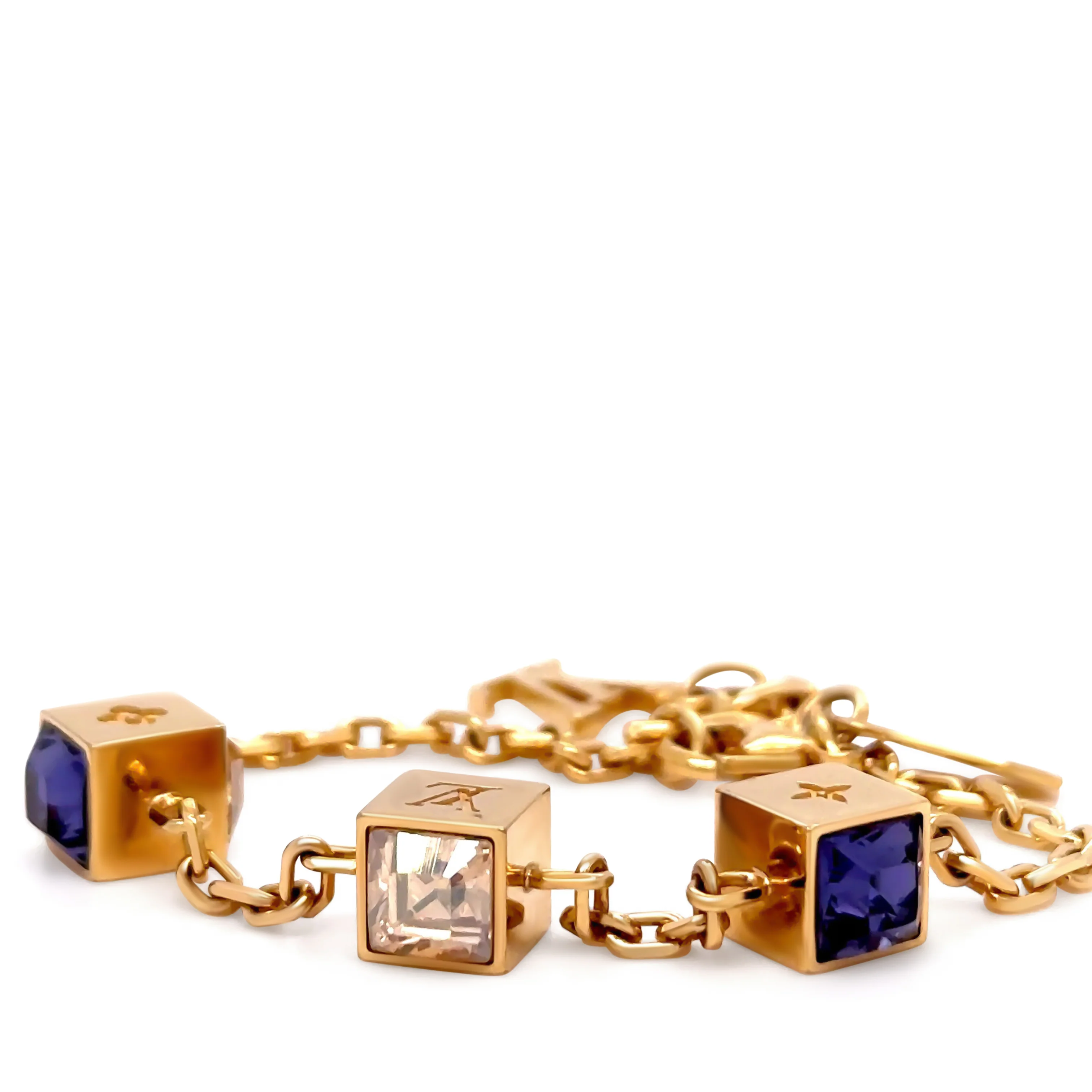 Louis Vuitton Gold-Tone Gamble Crystal Bracelet with Swarovski Crystals 12.65g - Image 2