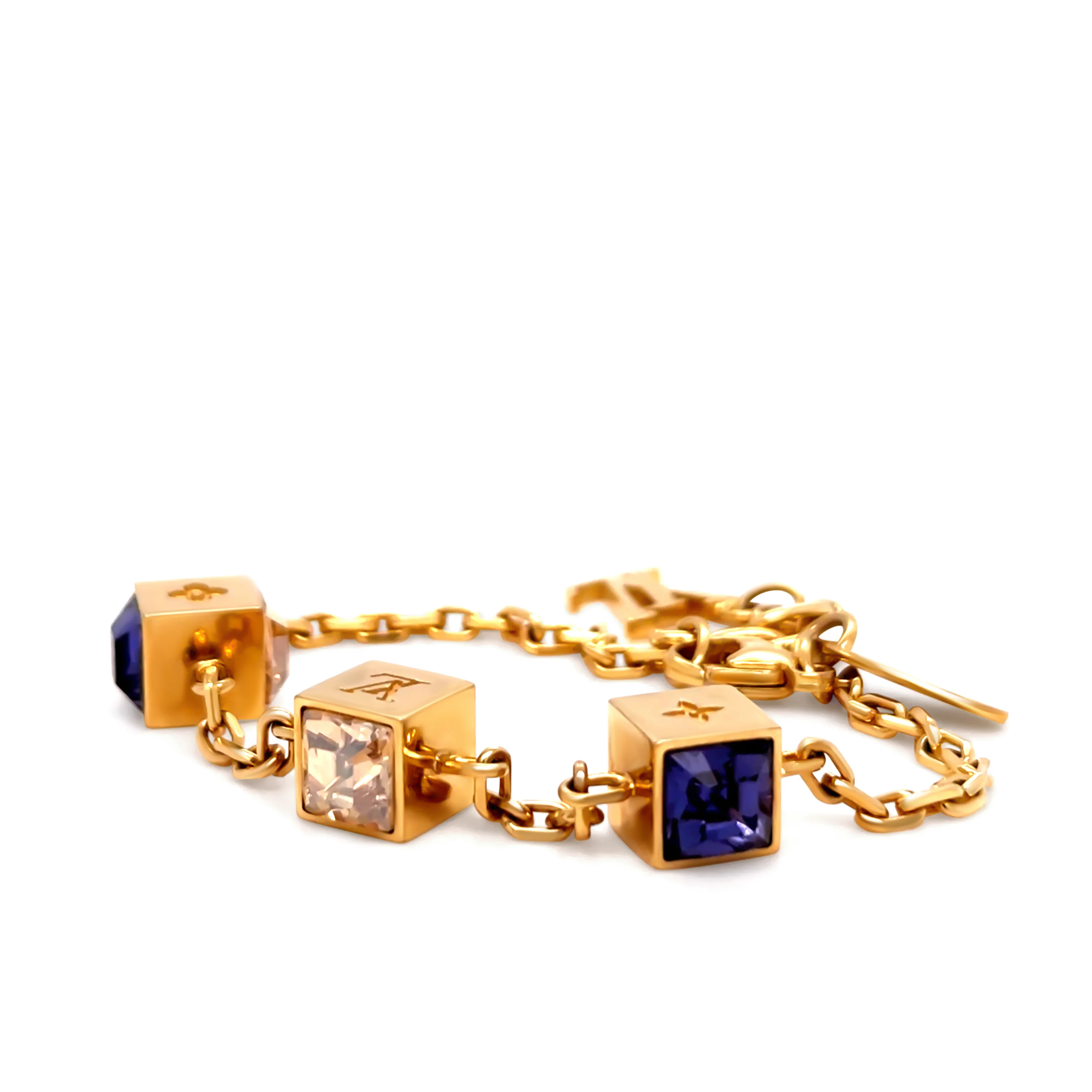 Louis Vuitton Gold-Tone Gamble Crystal Bracelet with Swarovski Crystals 12.65g - Image 4