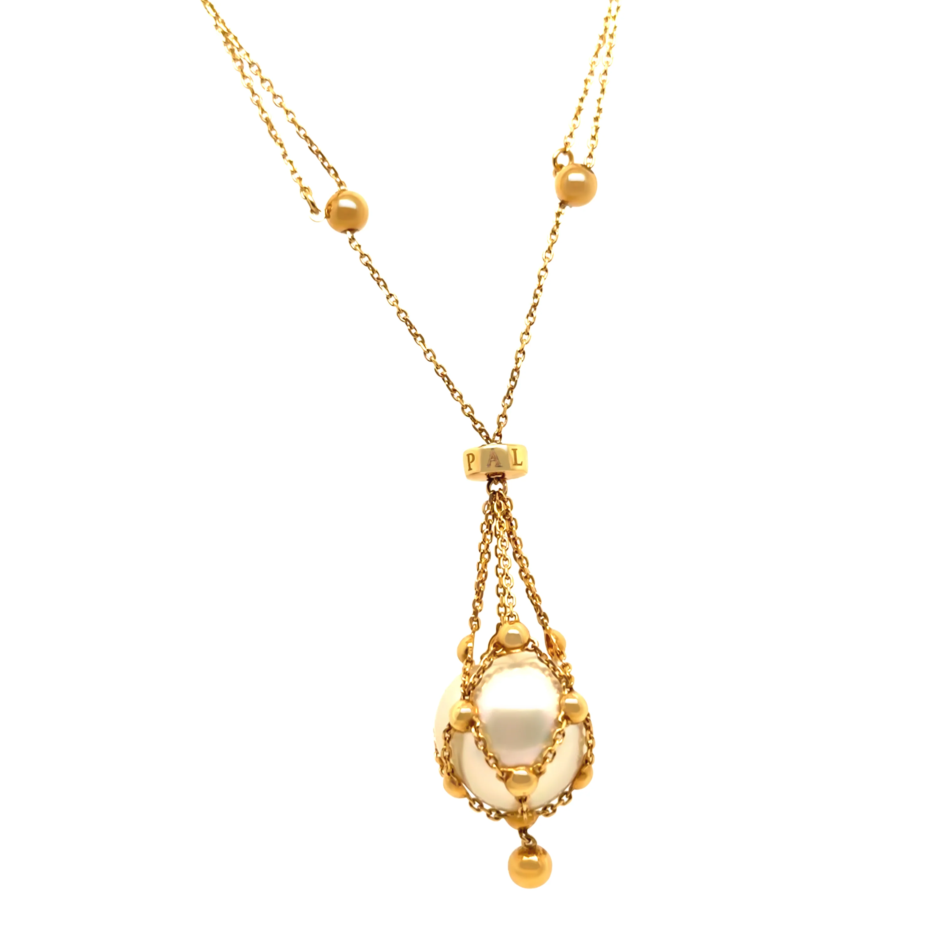 Paspaley 18ct Yellow Gold Lavalier Necklace with 13mm Circle Pearl - Image 5