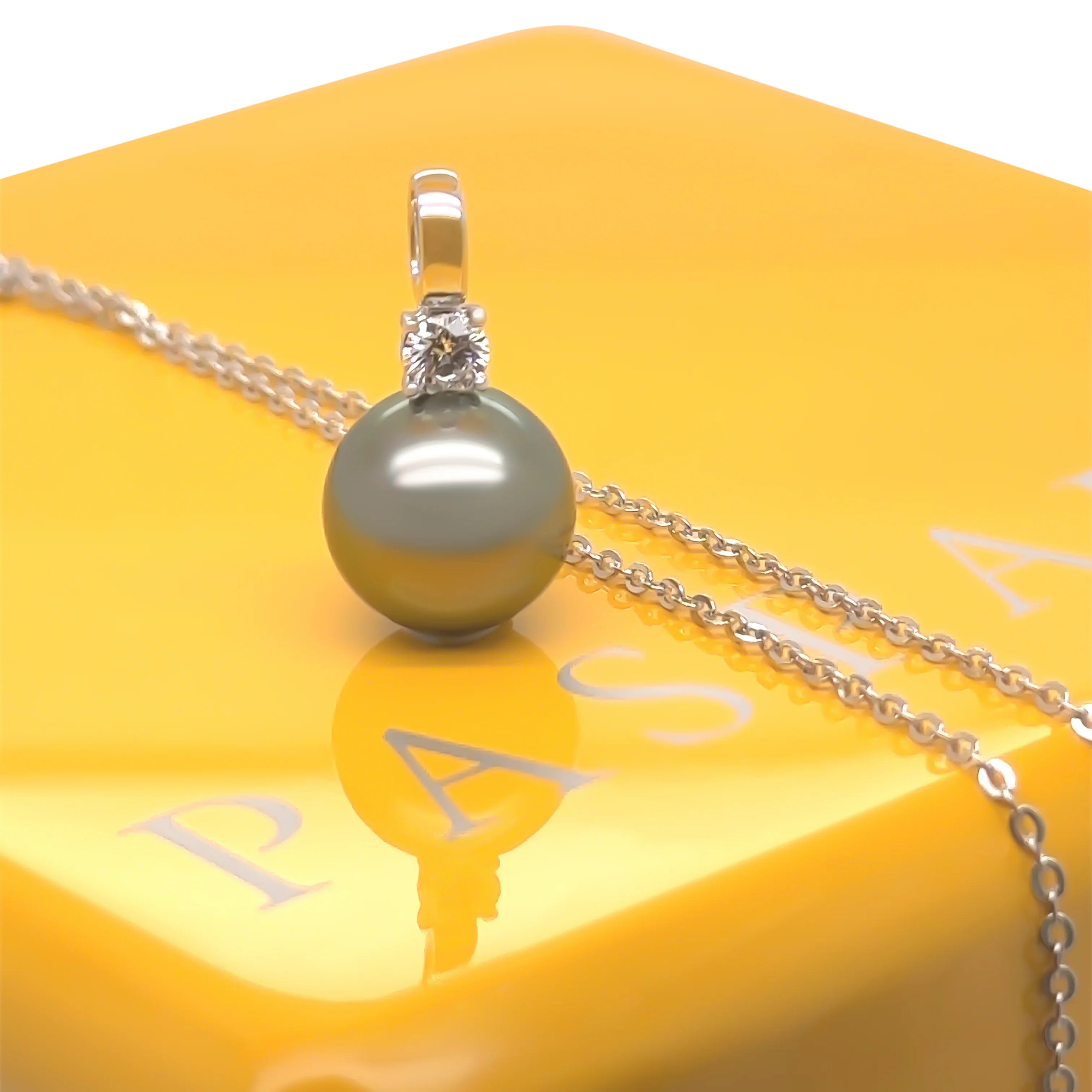 Paspaley 18ct White Gold Tahitian Pearl & Diamond Necklace 0.25ct - Image 5