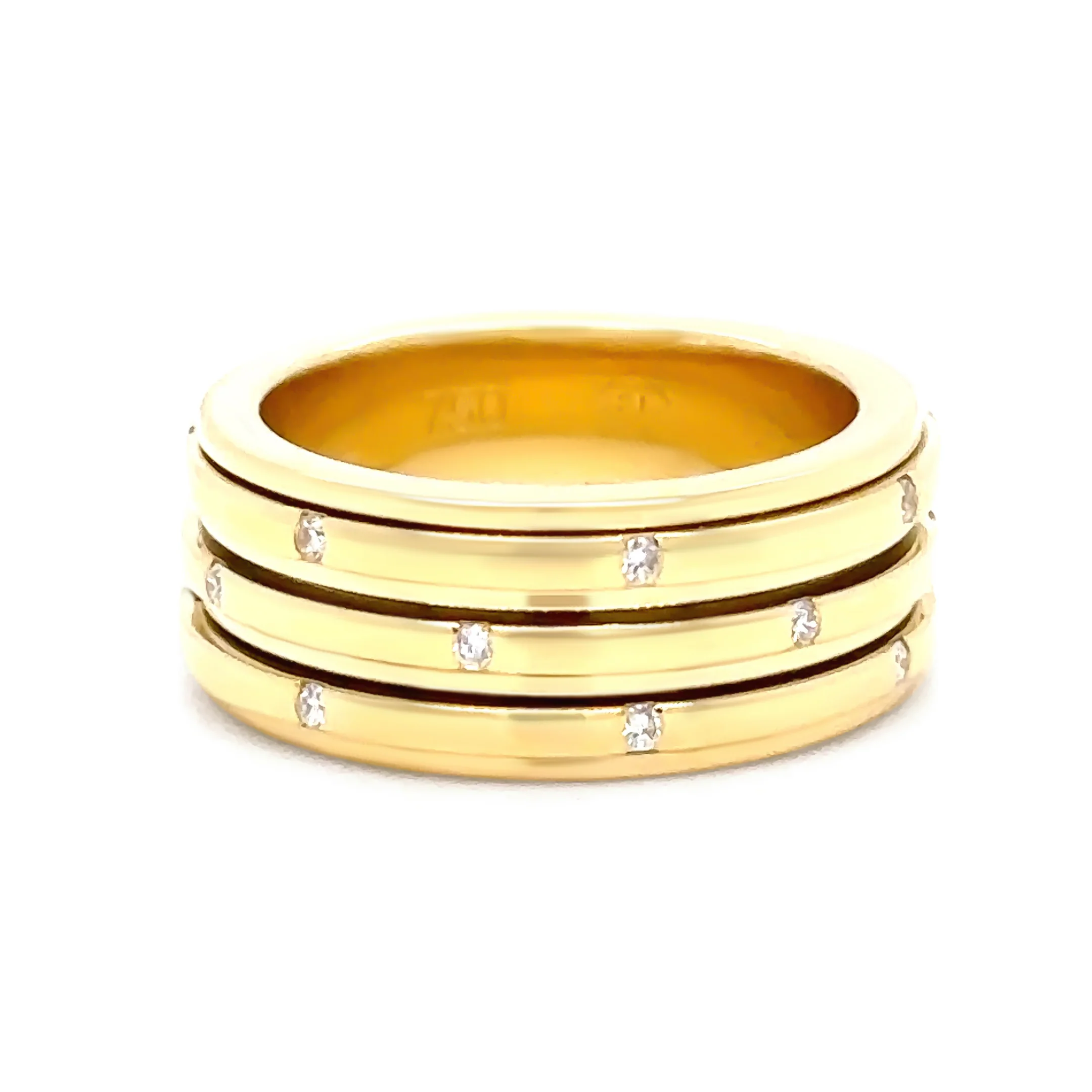 Piaget Possession 18ct Yellow Gold Diamond Spinning Ring 0.11ct 12.15g - Image 2