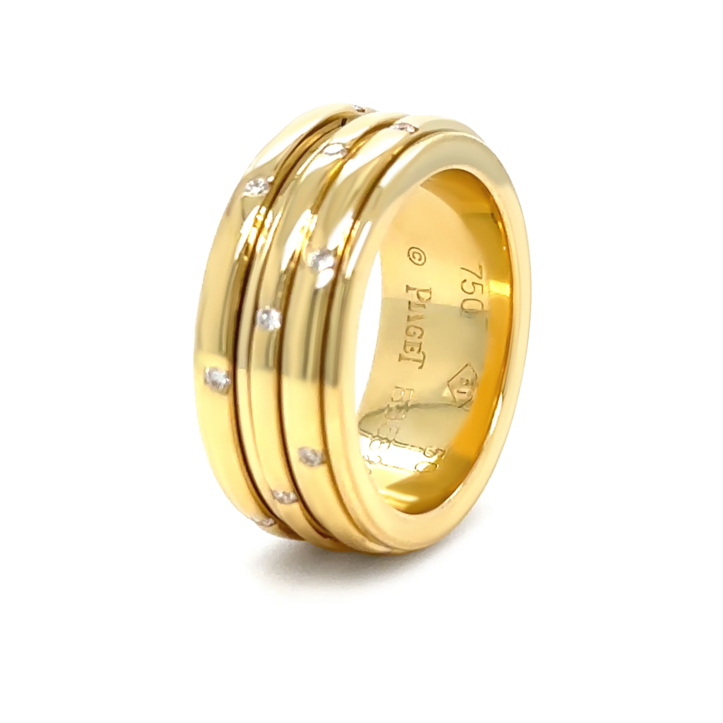 Piaget Possession 18ct Yellow Gold Diamond Spinning Ring 0.11ct 12.15g - Image 6