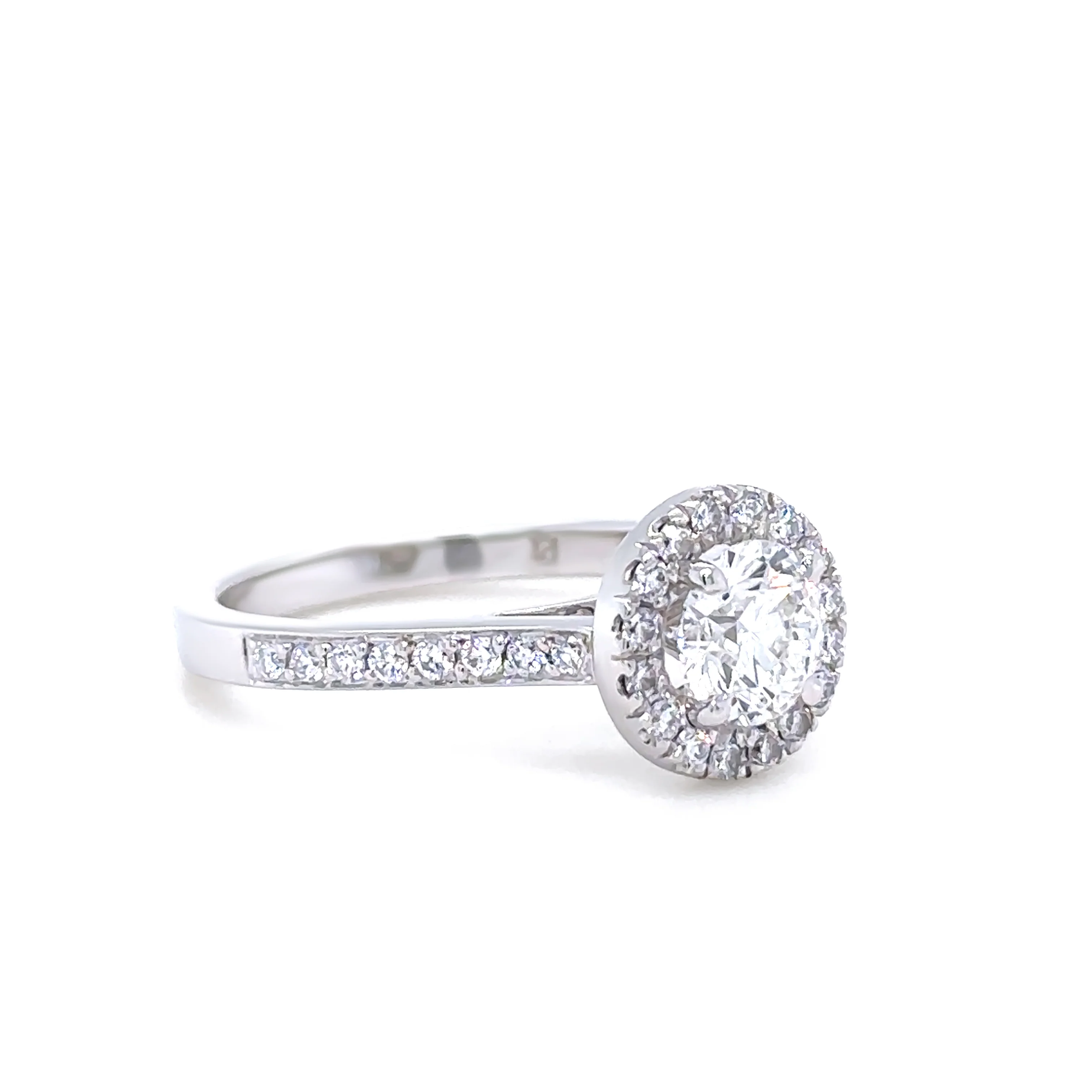 Platinum & 18ct White Gold Diamond Engagement and Wedding Ring Set 1.16ct - Image 2