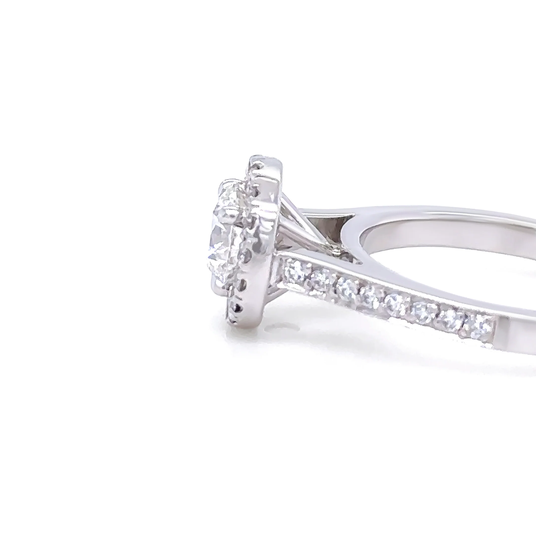 Platinum & 18ct White Gold Diamond Engagement and Wedding Ring Set 1.16ct - Image 5