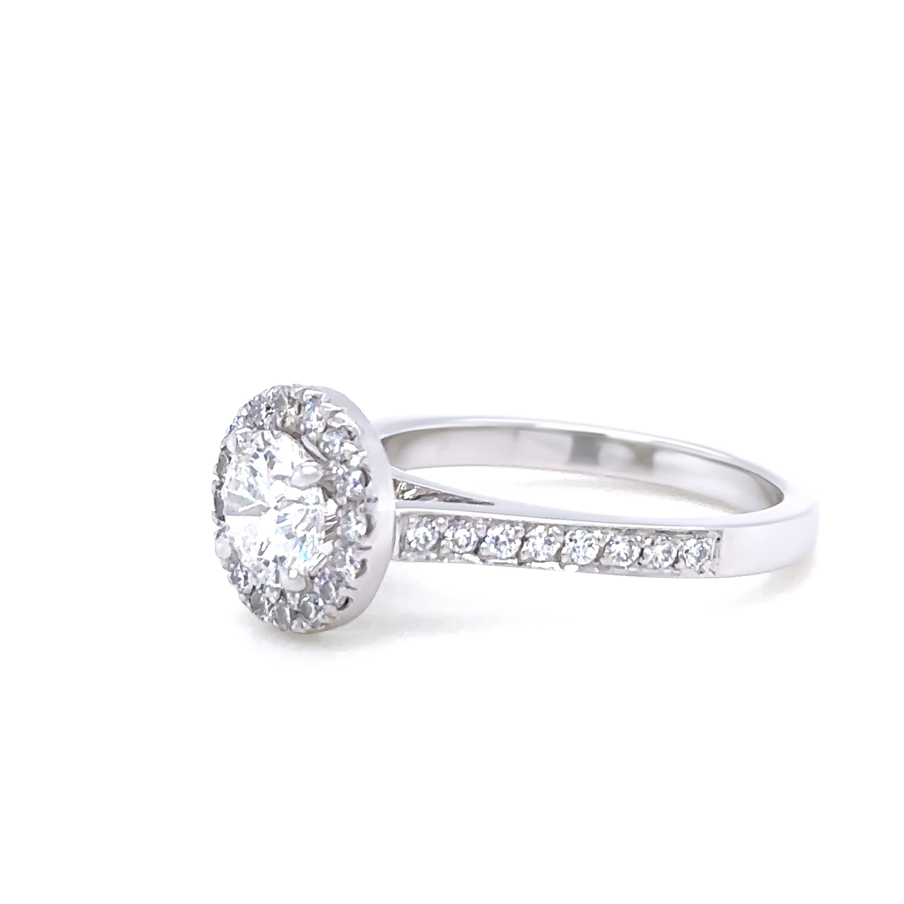 Platinum & 18ct White Gold Diamond Engagement and Wedding Ring Set 1.16ct - Image 6