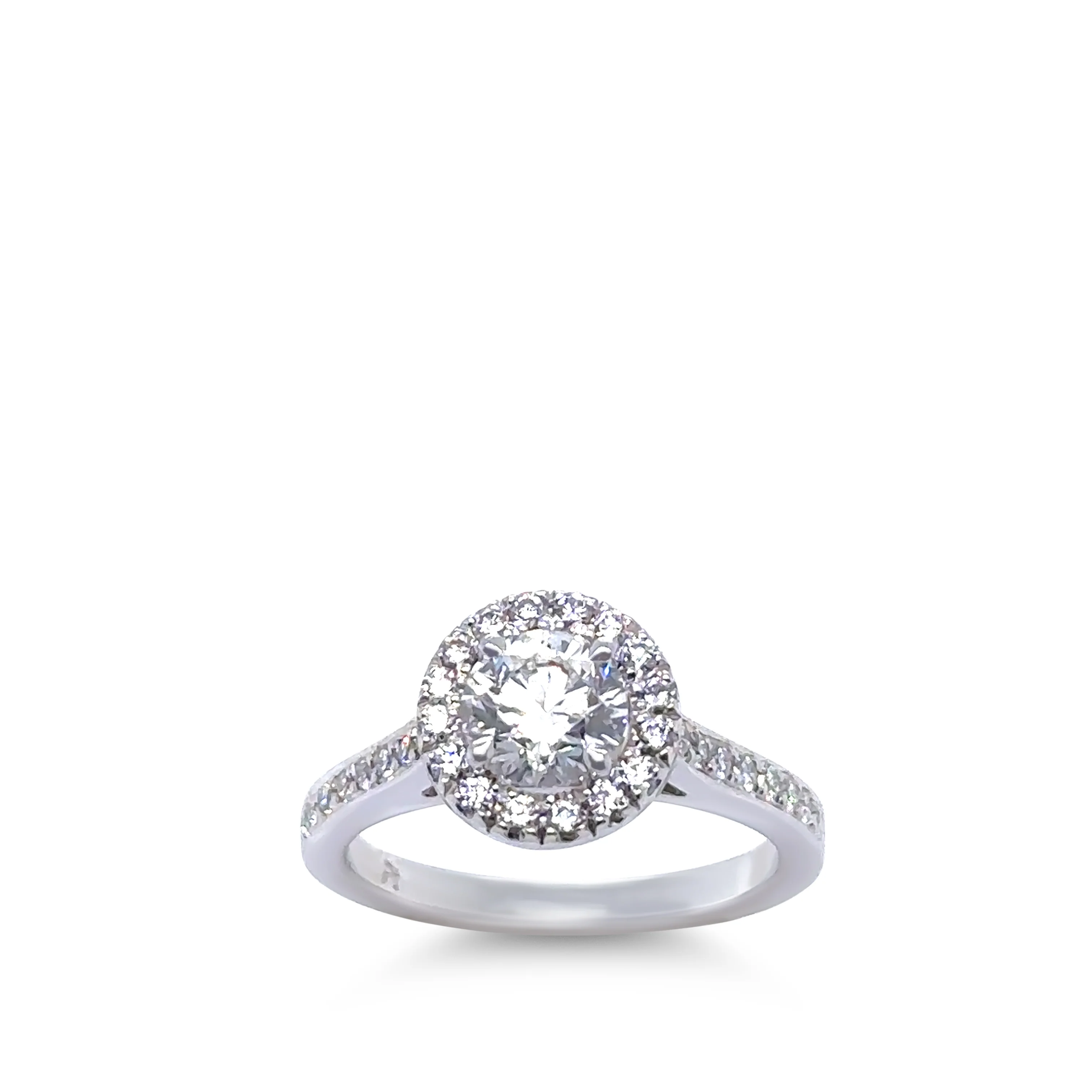 Platinum & 18ct White Gold Diamond Engagement and Wedding Ring Set 1.16ct - Image 7