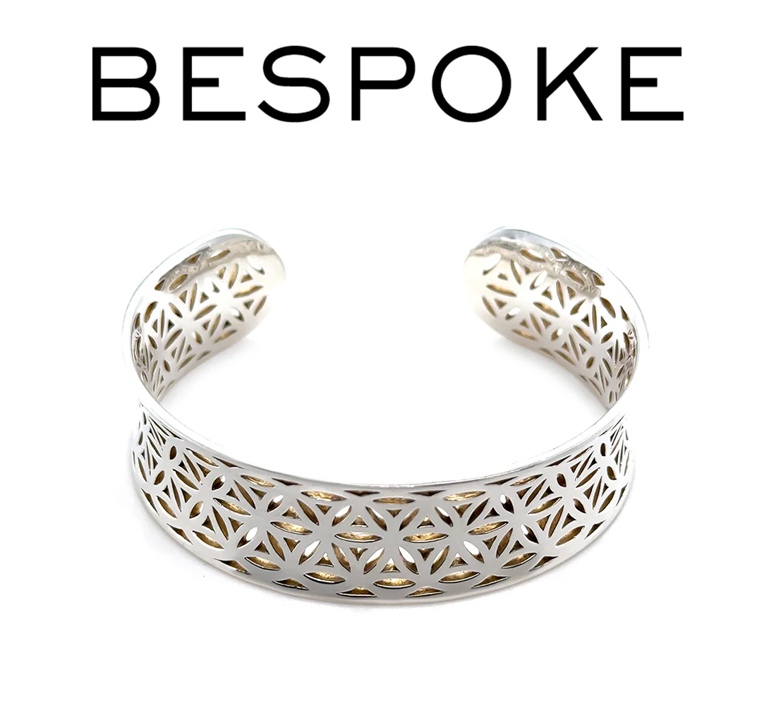 Sterling Silver Cut-Out Pattern Cuff Bangle 37.6g