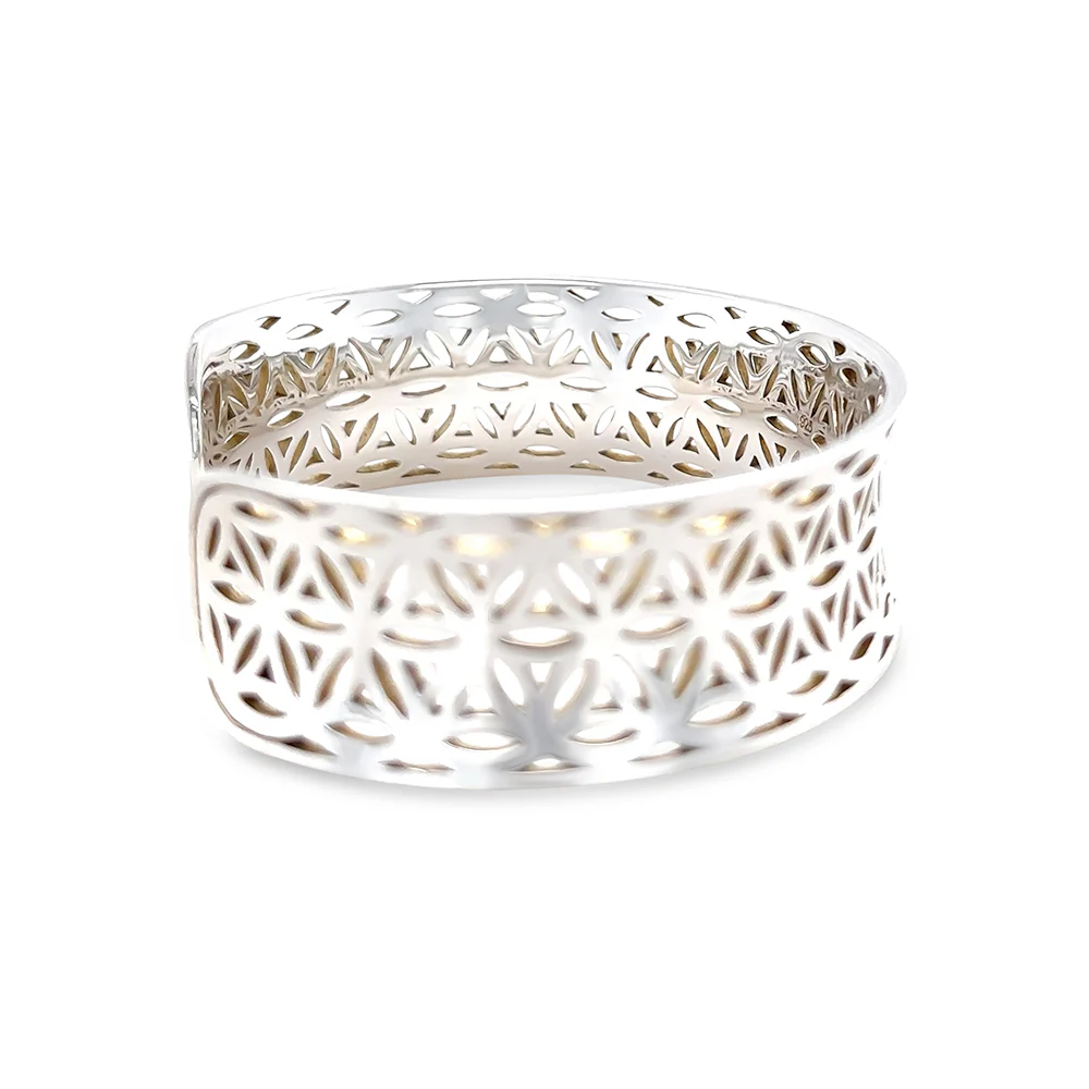 Sterling Silver Cut-Out Pattern Cuff Bangle 37.6g - Image 5