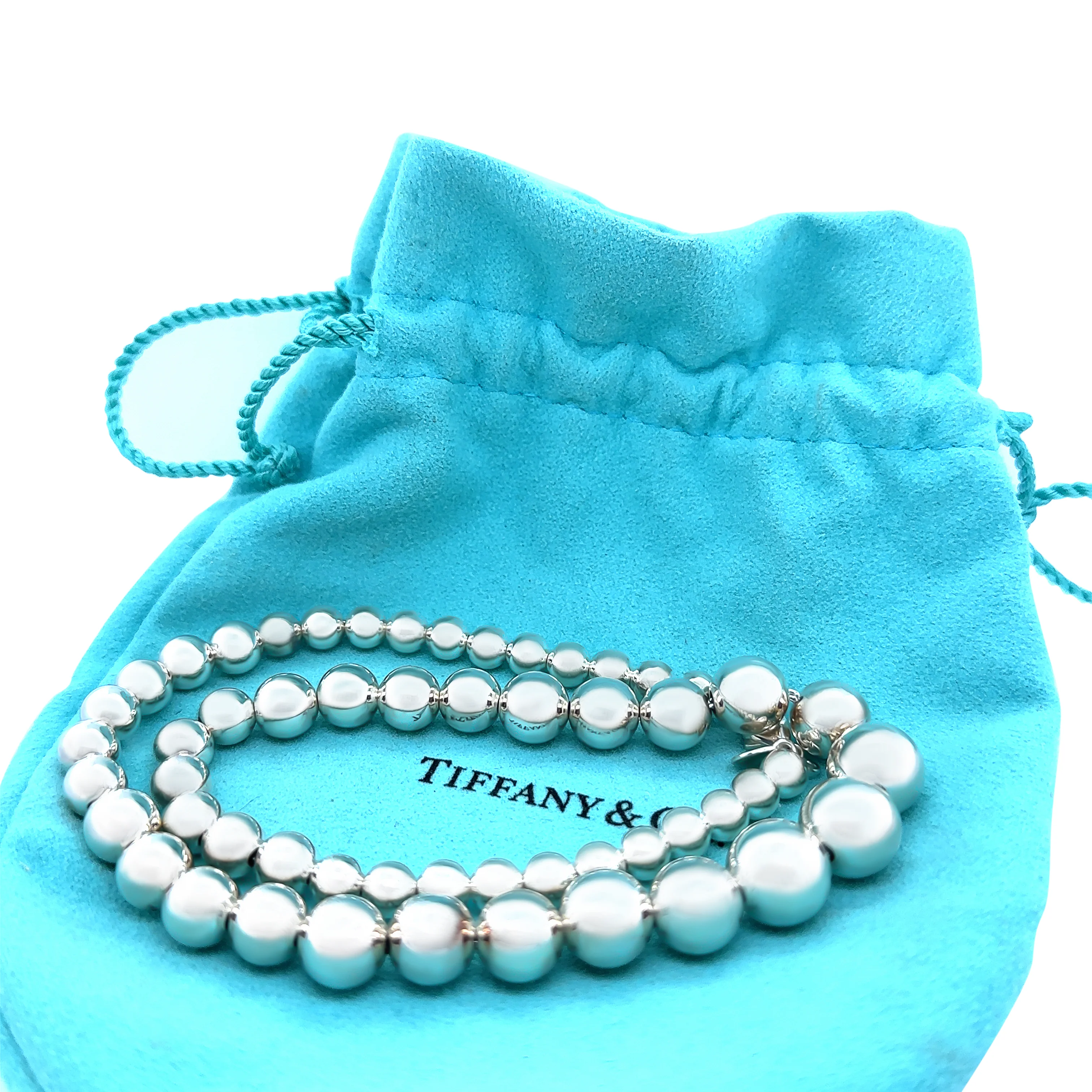 Tiffany and Co Sterling Silver Graduated Ball Necklace - Image 3