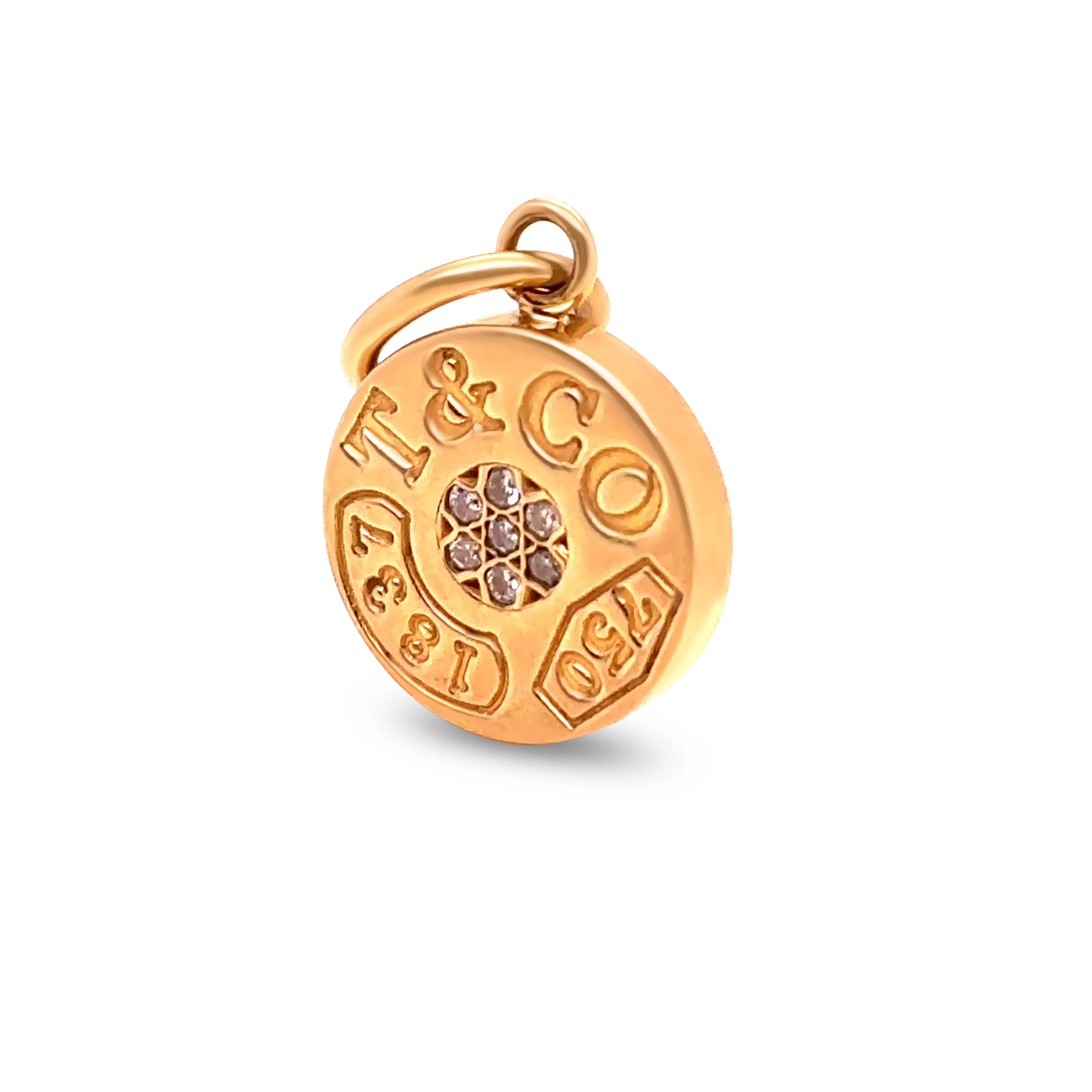 Tiffany & Co. 1837 18ct Yellow Gold Circle Diamond Pendant 5.85g - Image 3
