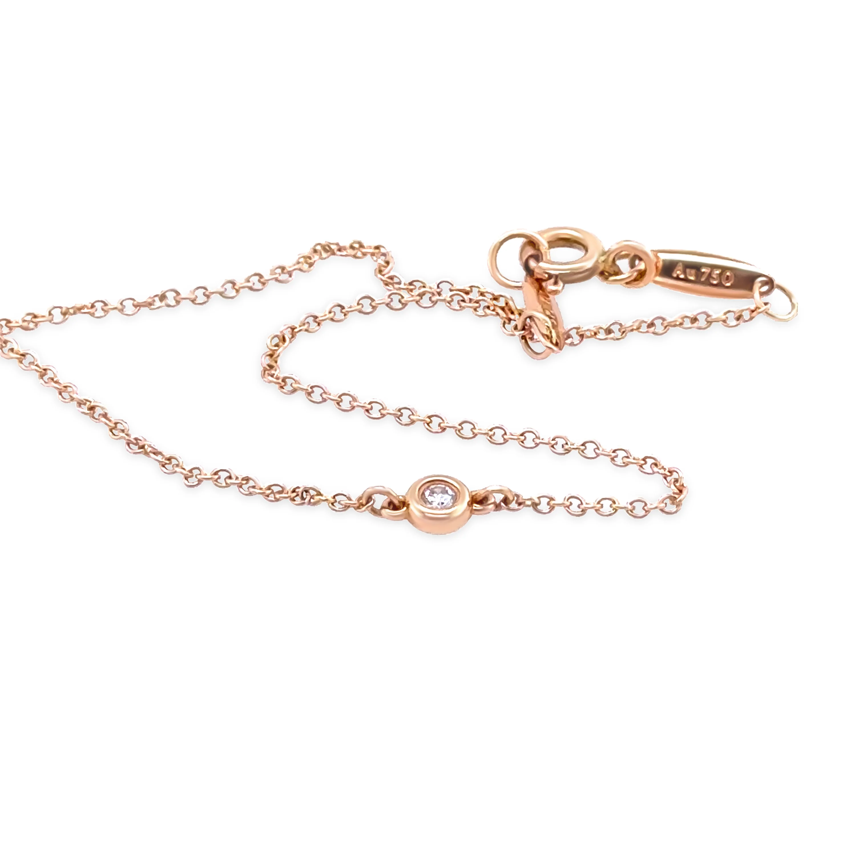 Tiffany & Co. 18ct Rose Gold Elsa Peretti Diamonds by the Yard Bracelet 0.07ct 1.3g - Image 2
