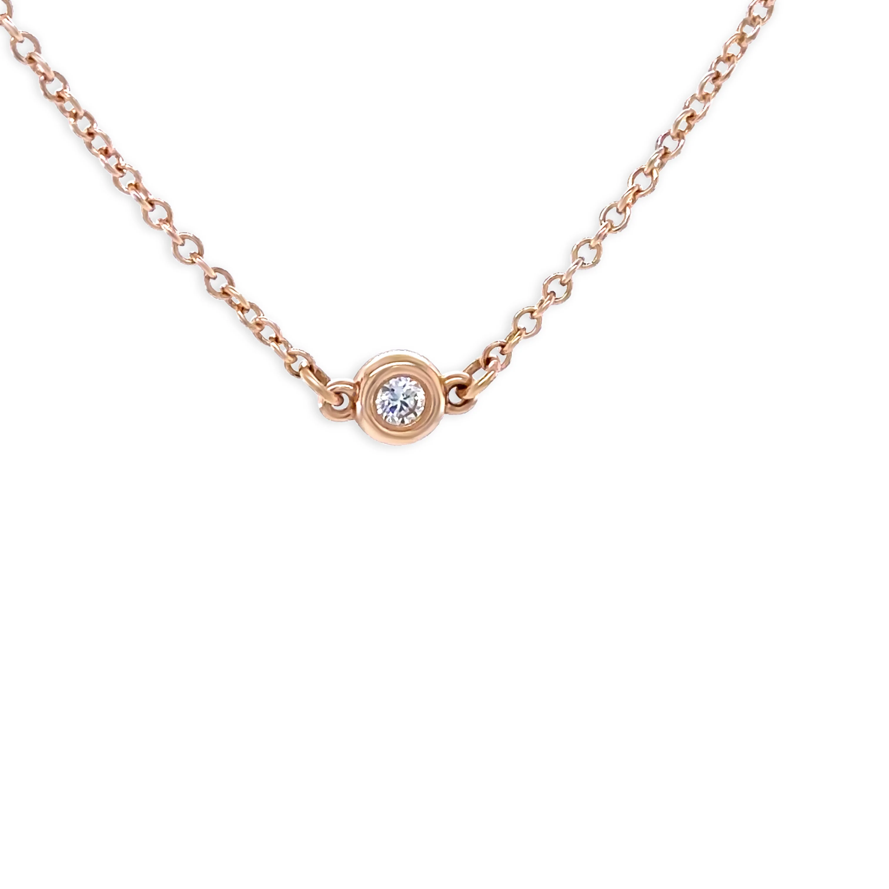 Tiffany & Co. 18ct Rose Gold Elsa Peretti Diamonds by the Yard Bracelet 0.07ct 1.3g - Image 4