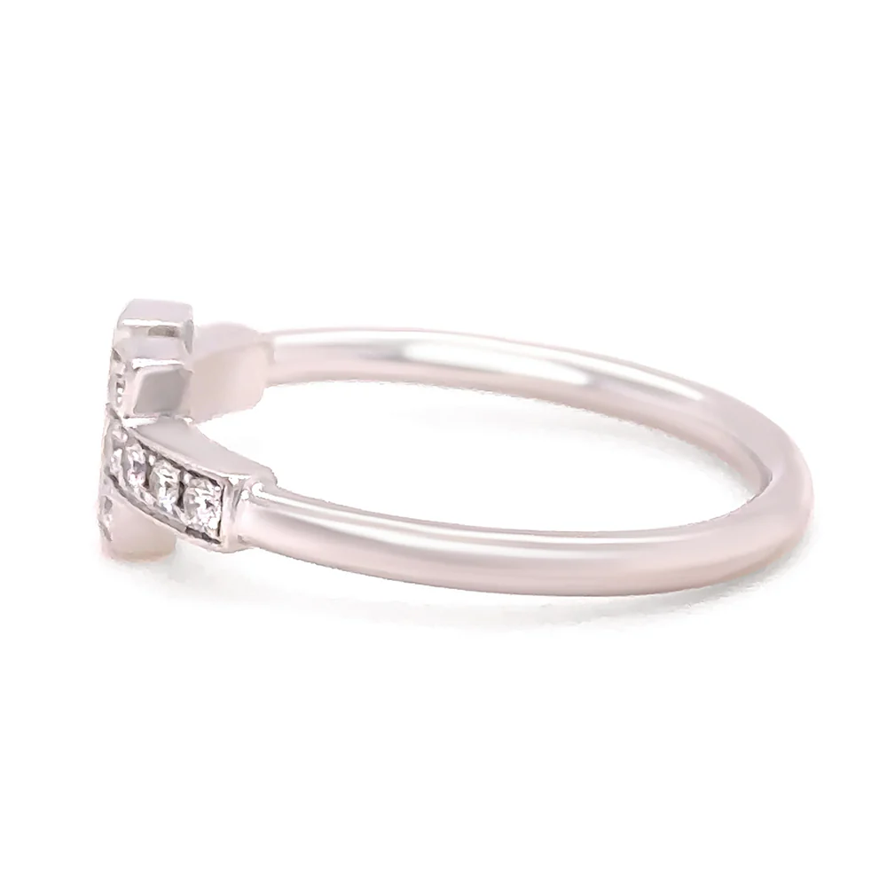 Tiffany & Co. 18ct White Gold T Diamond Wire Ring 0.13ct 2.58g - Image 3