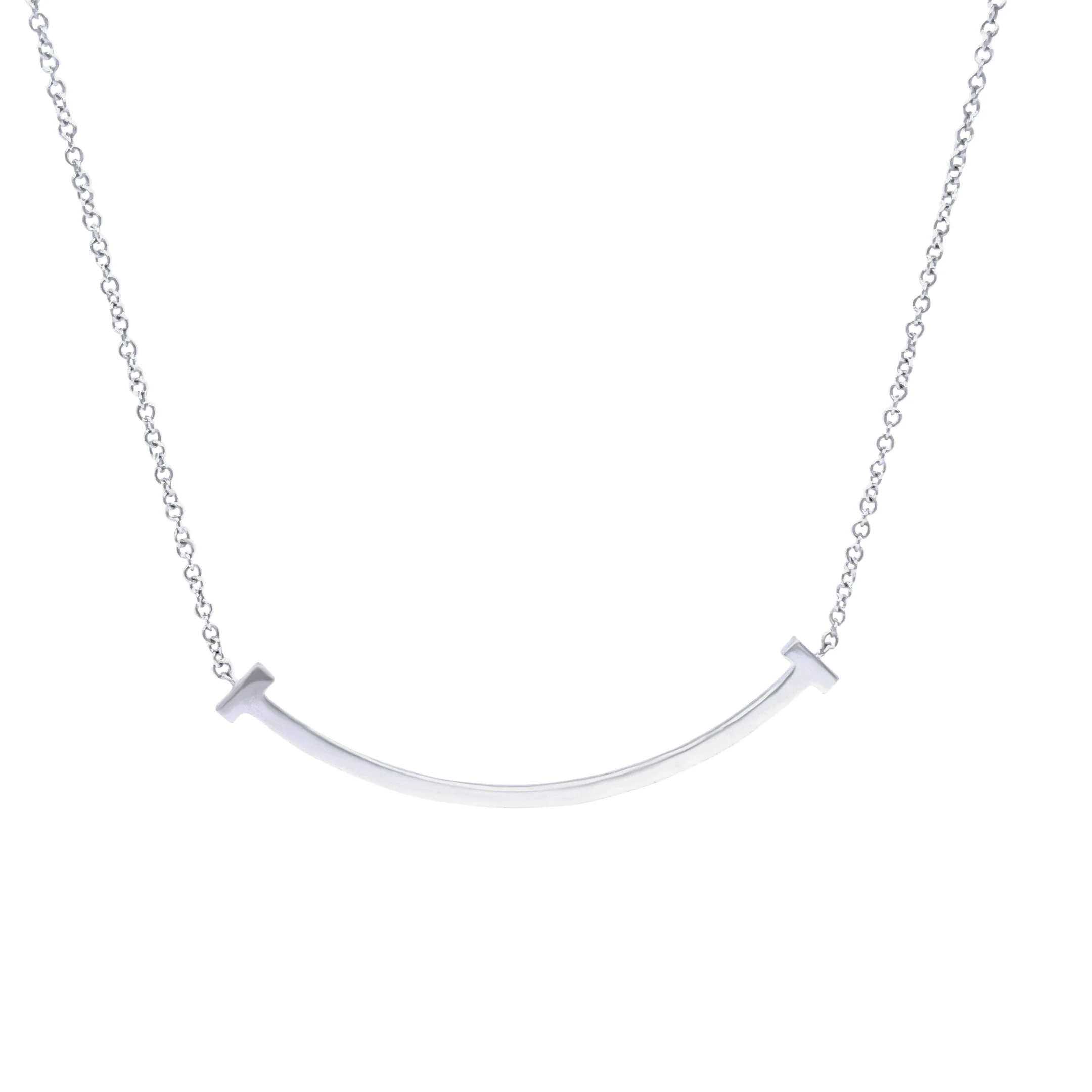 Tiffany & Co. 18ct White Gold T Smile Diamond Pendant 0.10ct 2.37g - Image 2