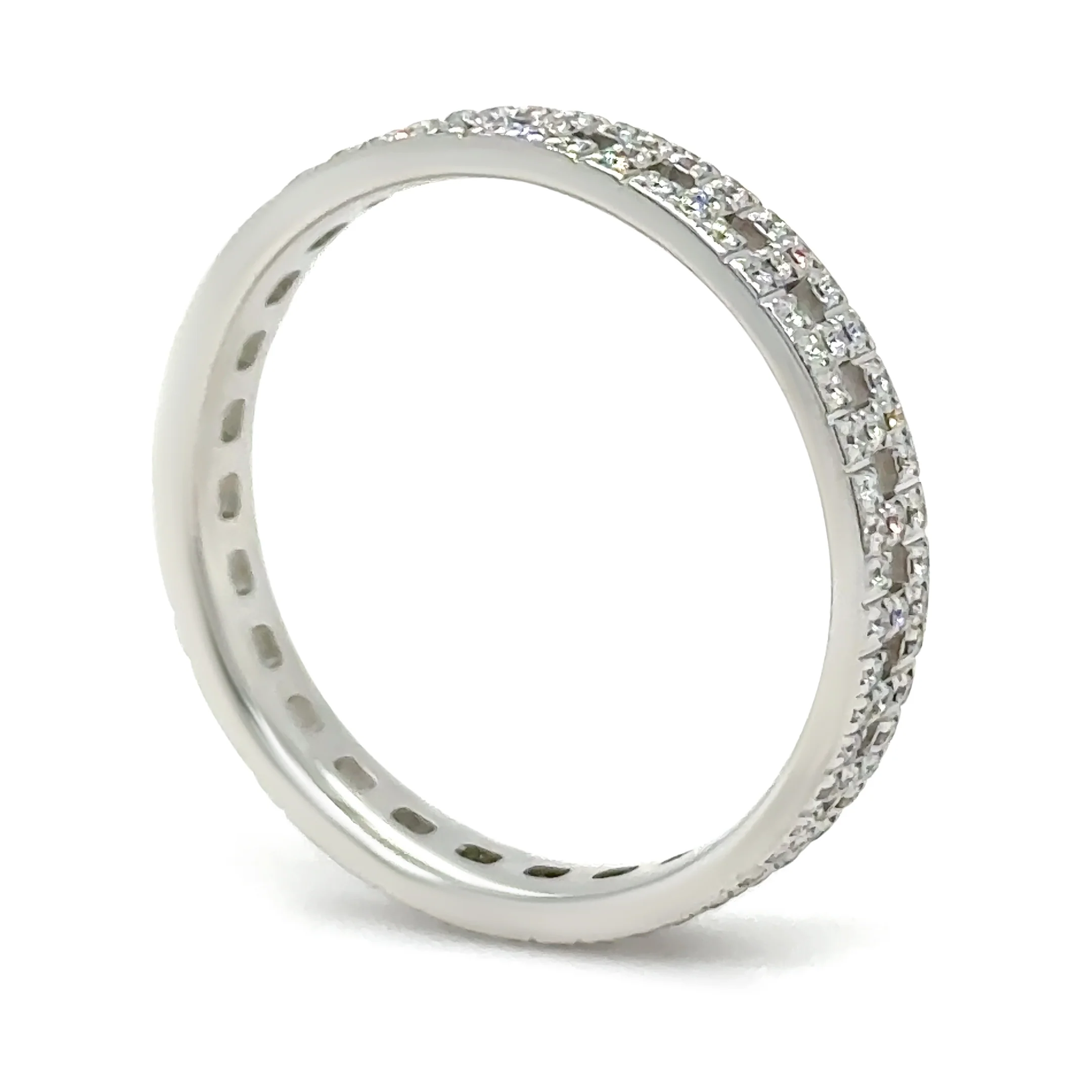 Tiffany & Co. 18ct White3.73g Gold T True Narrow Pavé Diamond Ring 0.23ct - Image 7