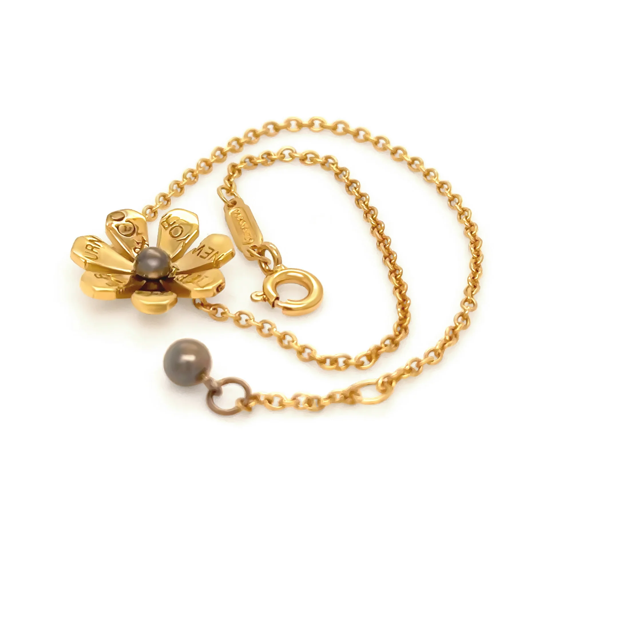 Tiffany & Co. 18ct Yellow Gold Daisy Bugs Charm Bracelet 18cm 3.35g - Image 2