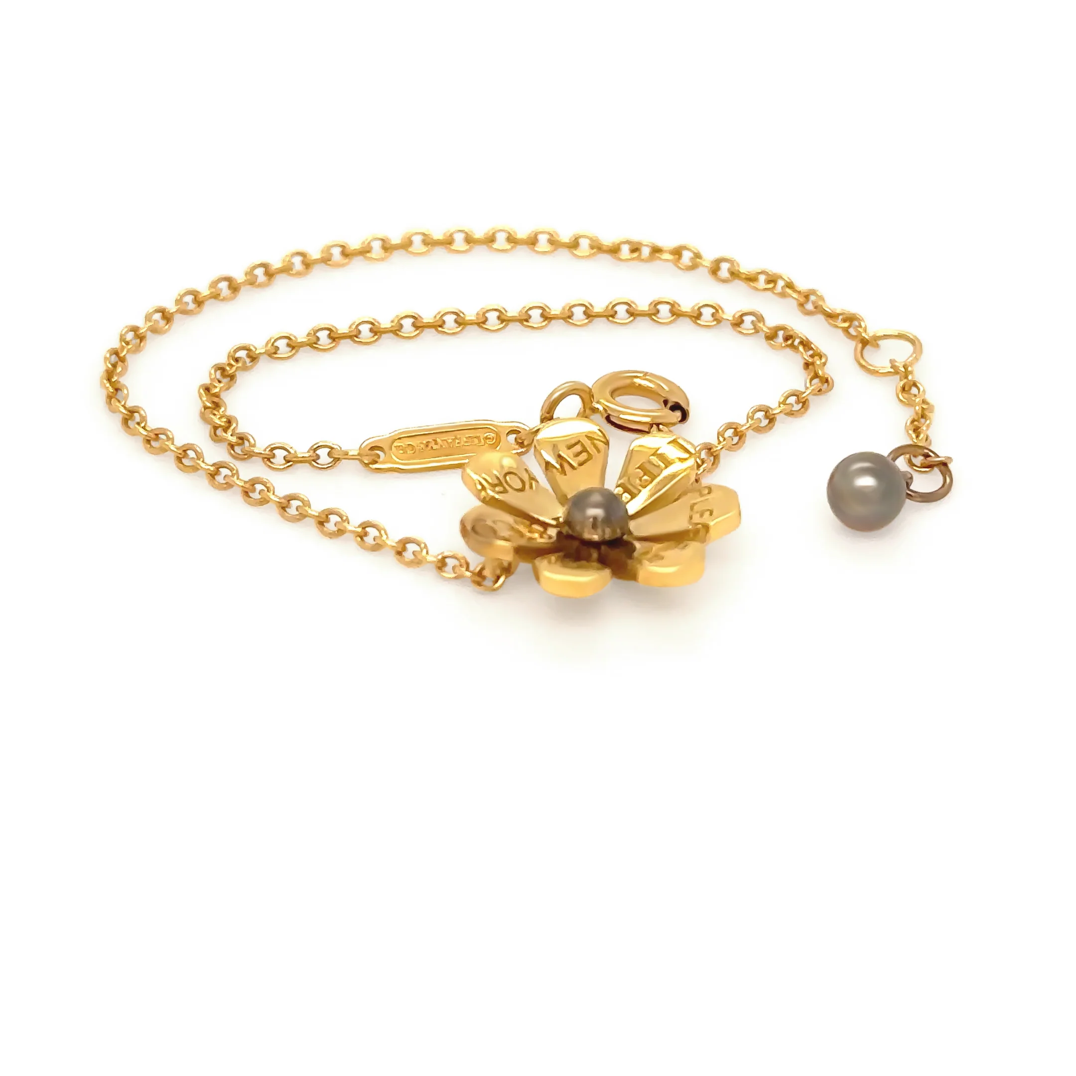Tiffany & Co. 18ct Yellow Gold Daisy Bugs Charm Bracelet 18cm 3.35g - Image 3
