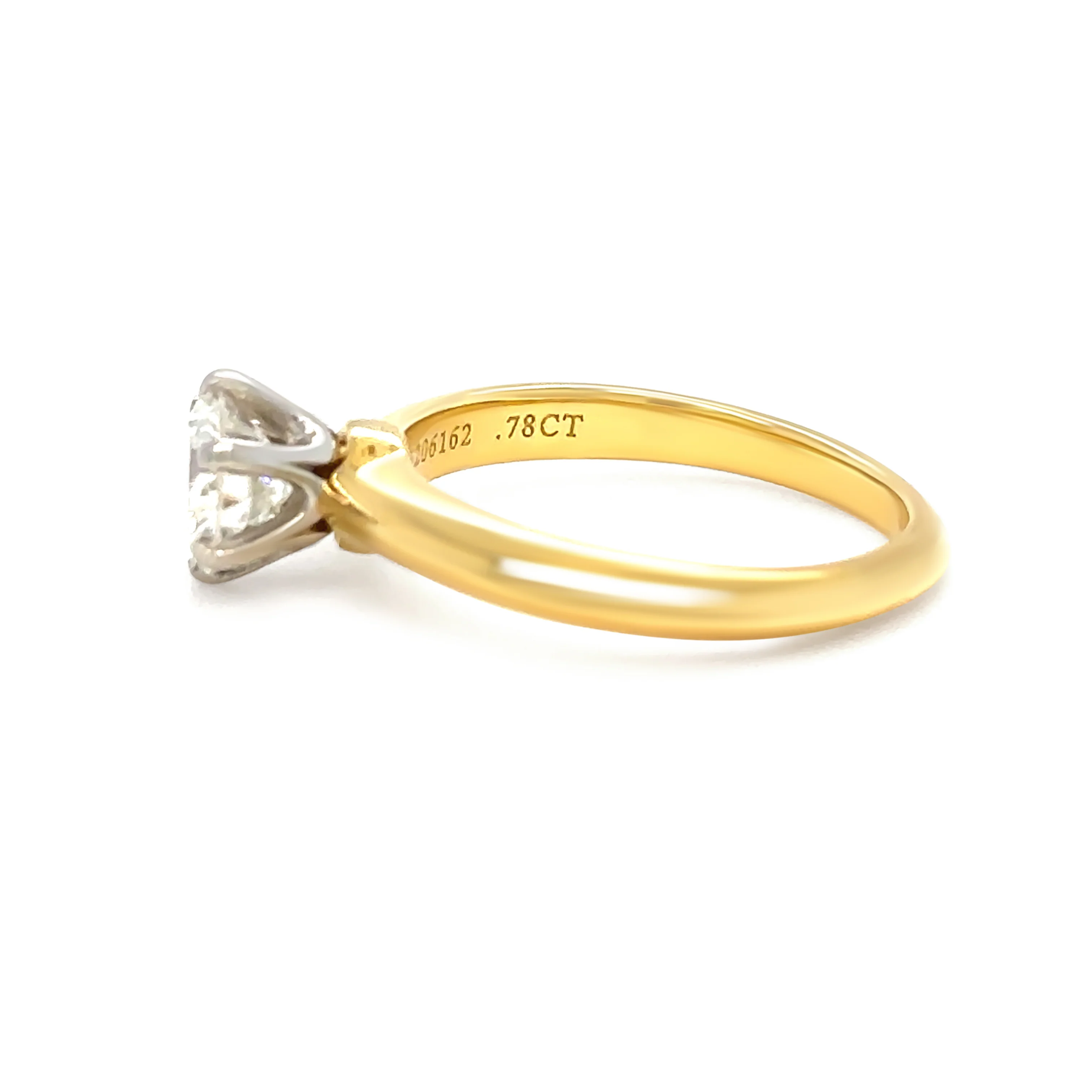 Tiffany & Co. 18ct Yellow Gold Diamond Engagement Ring 0.78ct 3.7g - Image 6