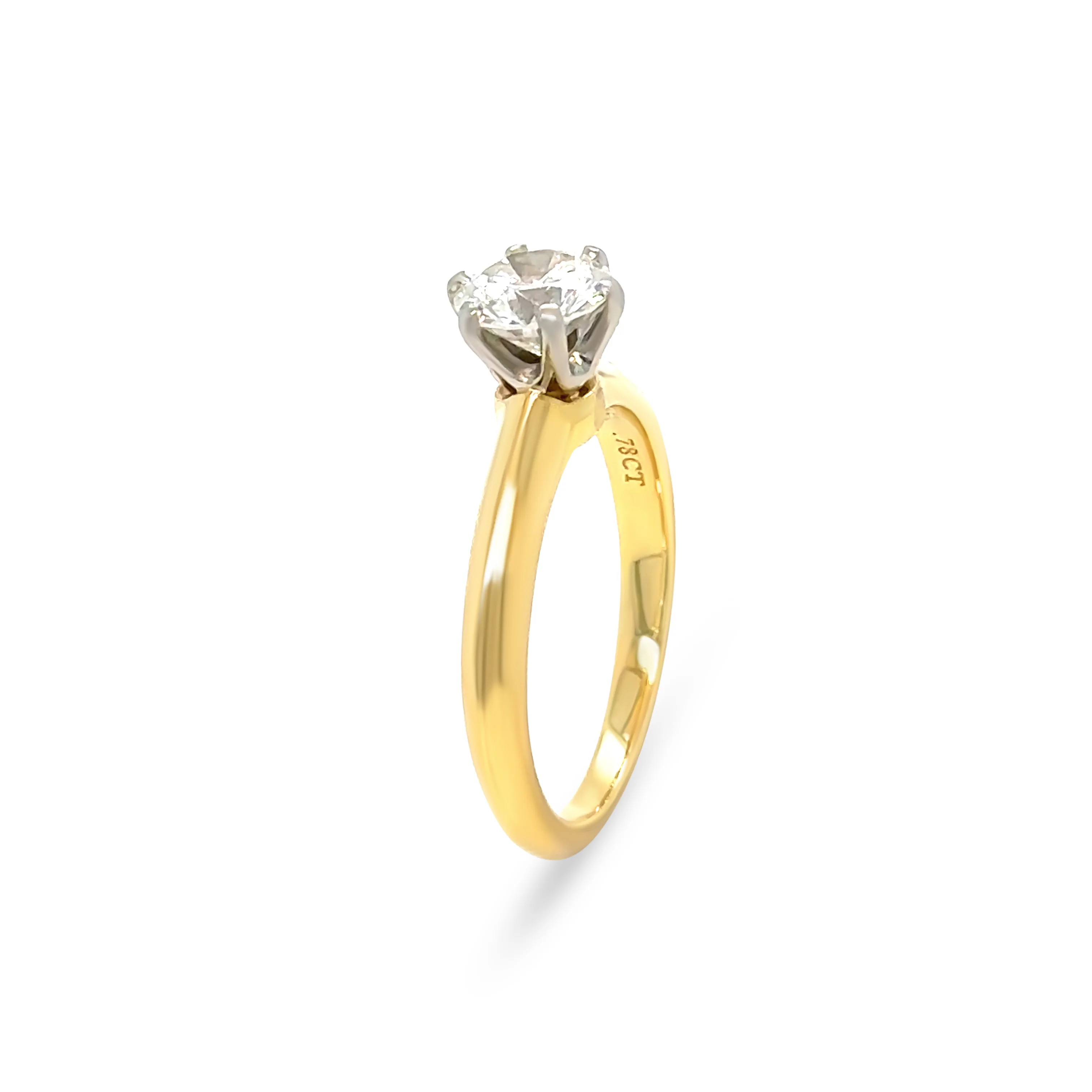 Tiffany & Co. 18ct Yellow Gold Diamond Engagement Ring 0.78ct 3.7g - Image 7