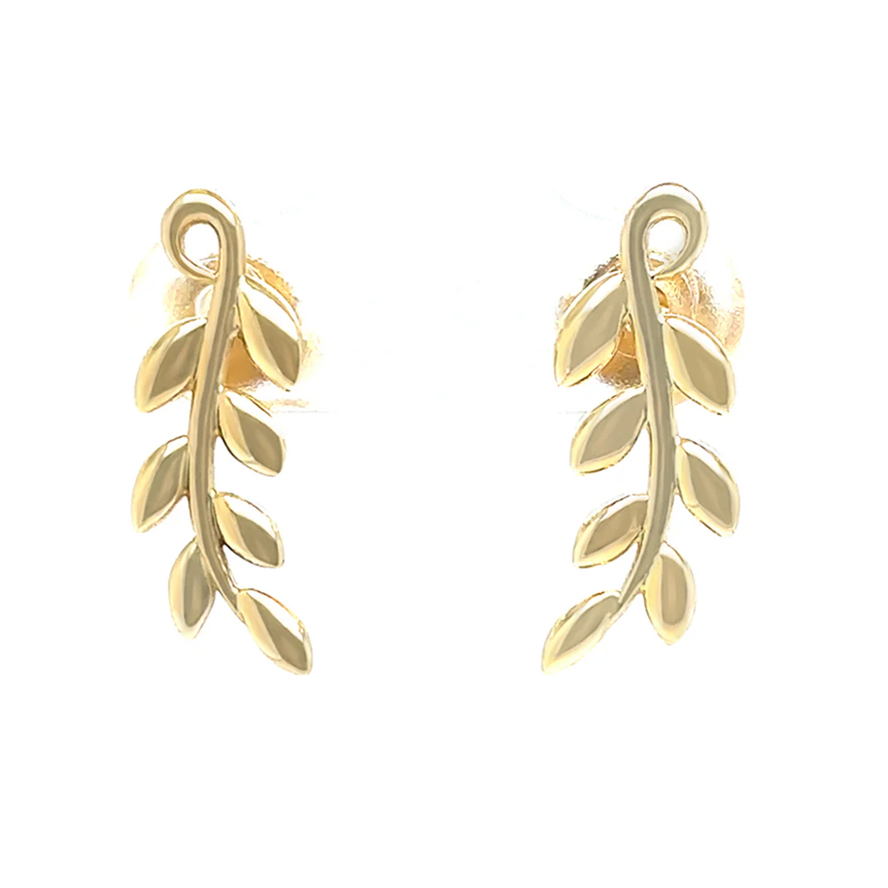 Tiffany & Co. 18ct Yellow Gold Paloma Picasso Olive Leaf Climber Earrings 4.23g - Image 2