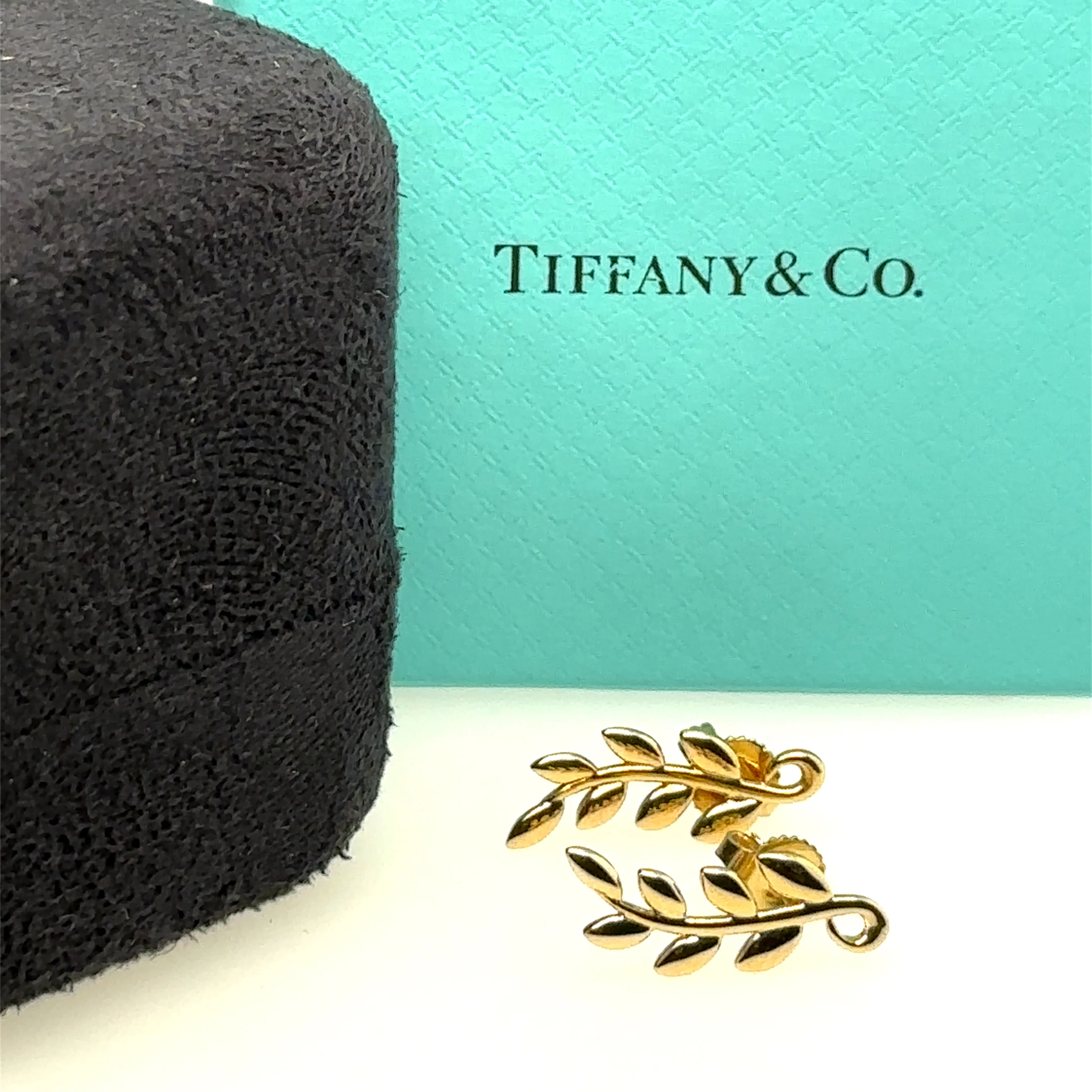Tiffany & Co. 18ct Yellow Gold Paloma Picasso Olive Leaf Climber Earrings 4.23g - Image 6