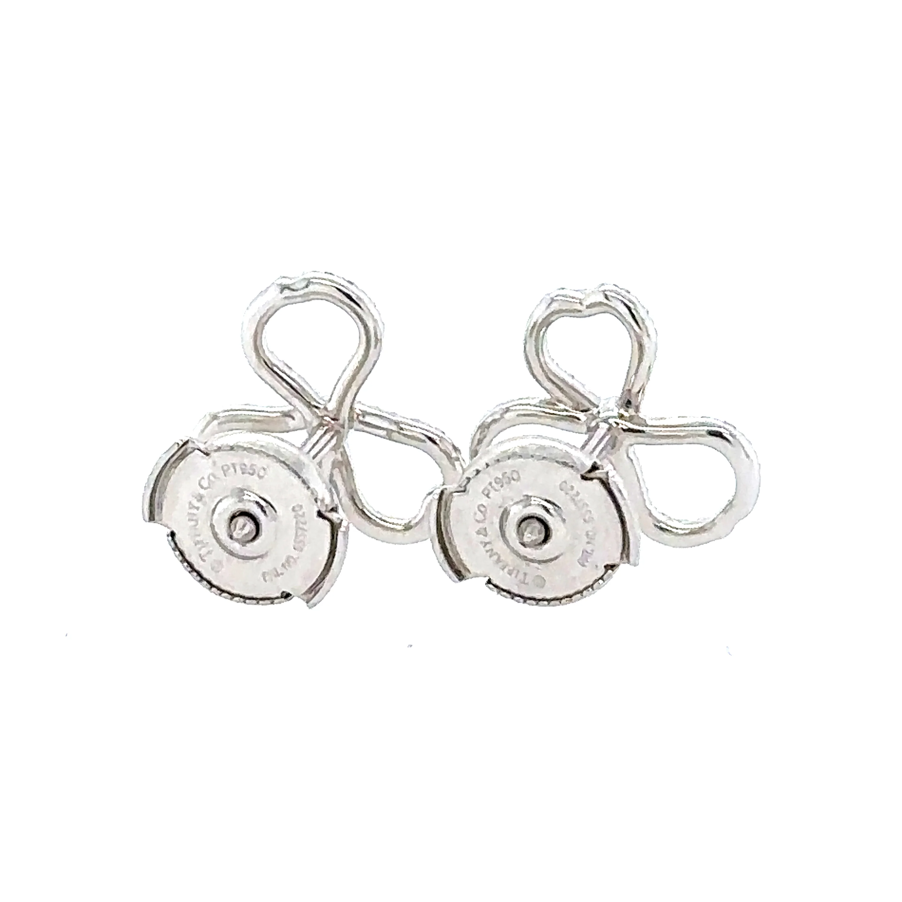 Tiffany & Co Diamond Paper Flower Open Flower Earrings 0.12ct - Image 3