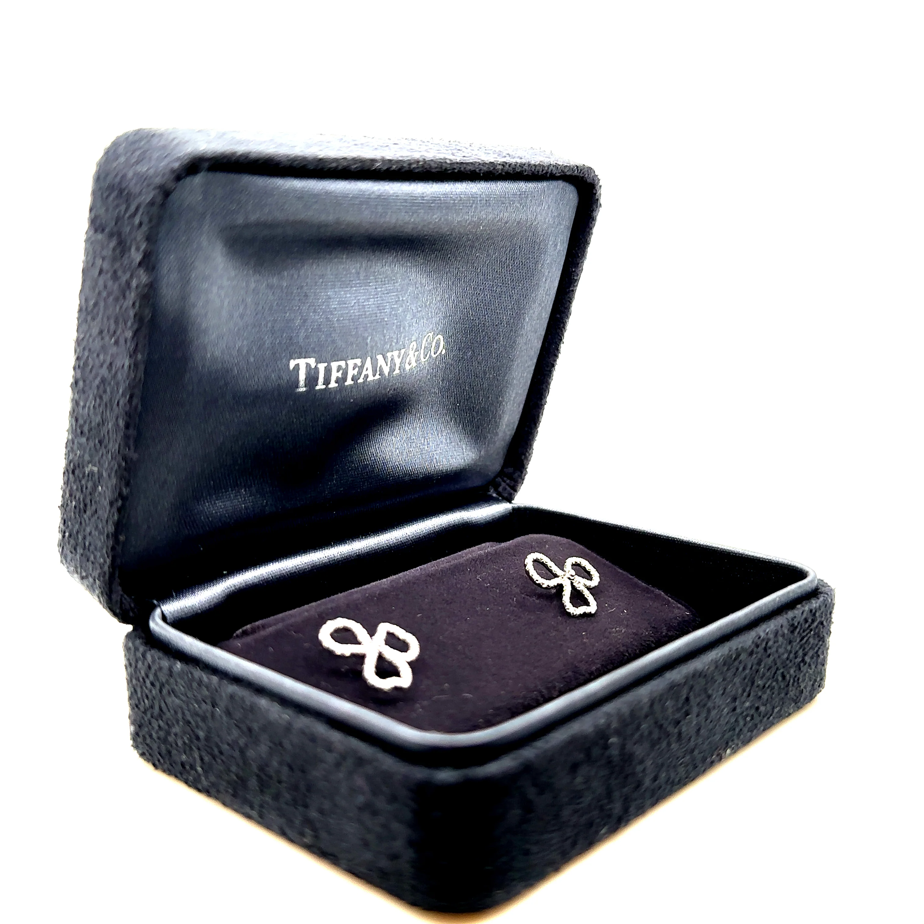 Tiffany & Co Diamond Paper Flower Open Flower Earrings 0.12ct - Image 4