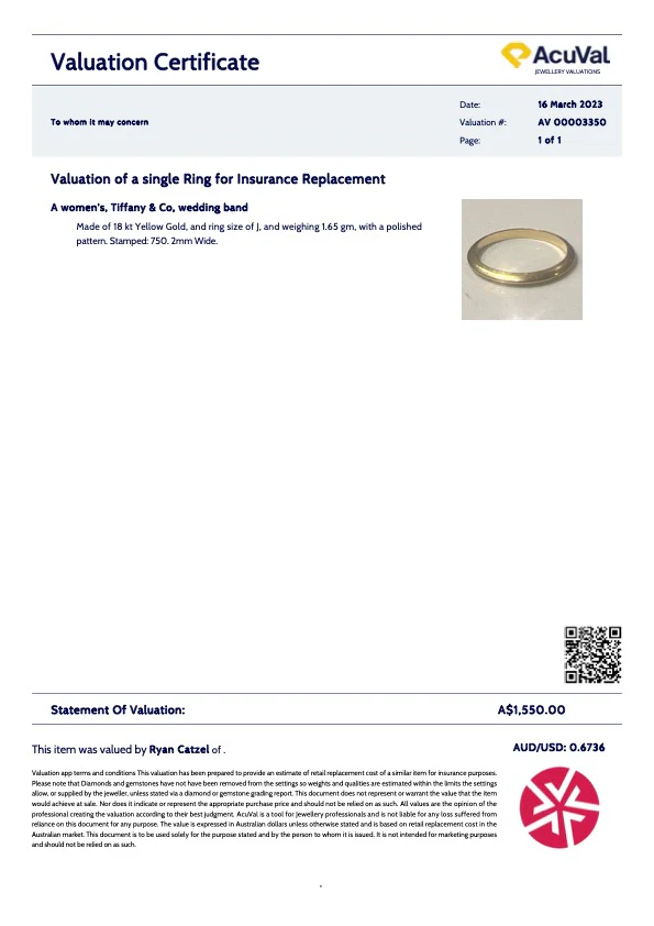 Tiffany & Co Forever Wedding Band Ring - Image 8