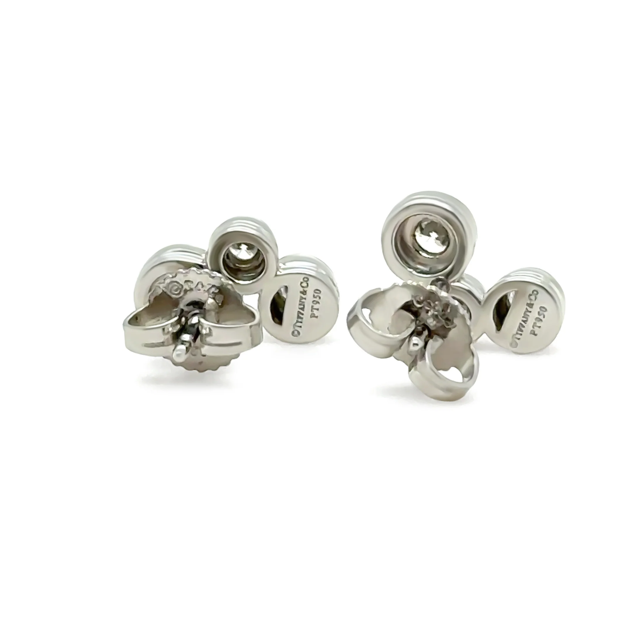 Tiffany & Co. Platinum Diamond Bubble Earrings 0.70ct 4.1g - Image 4