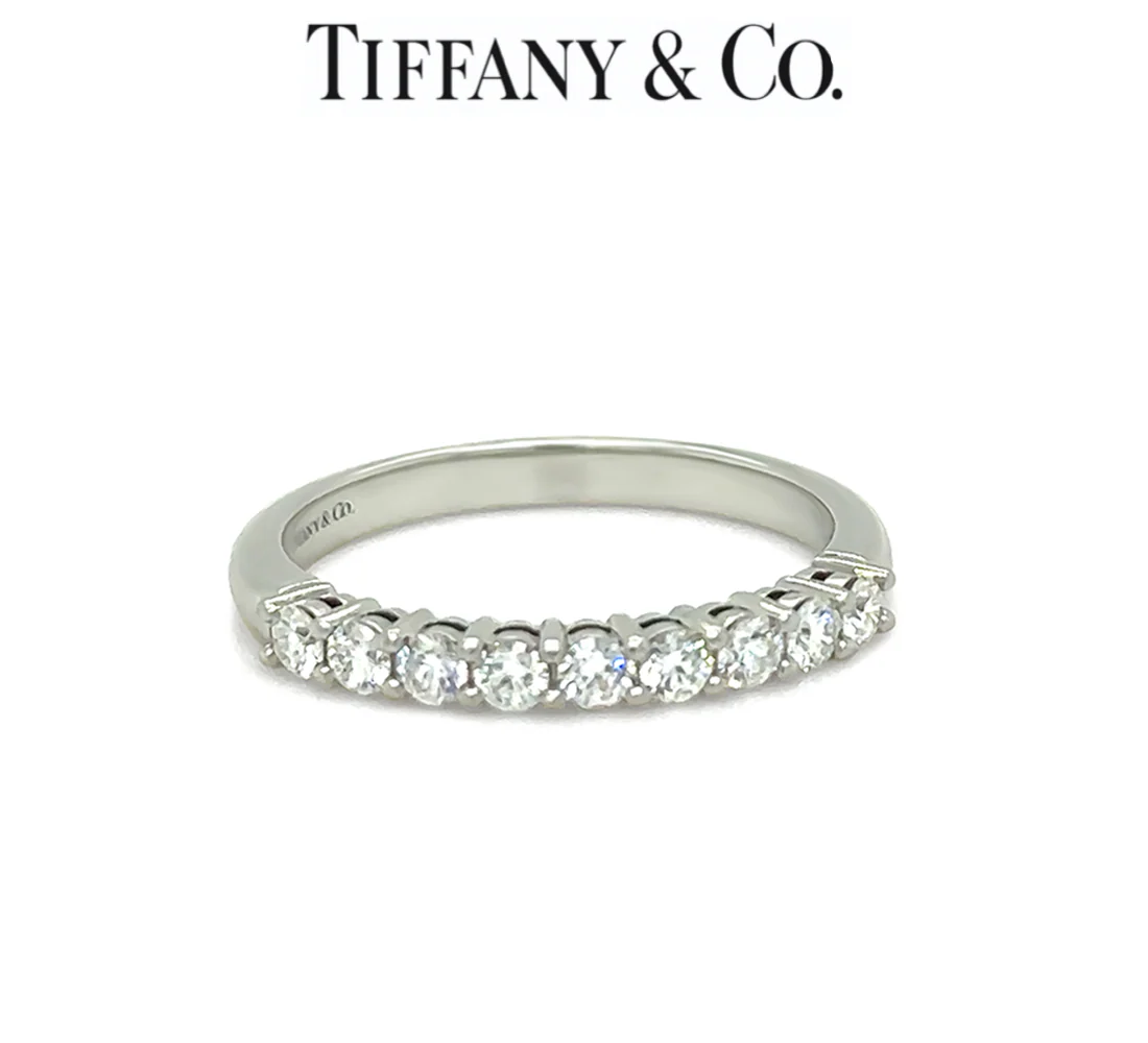 Tiffany & Co. Platinum Diamond Forever Band Ring 0.27ct 4.58g
