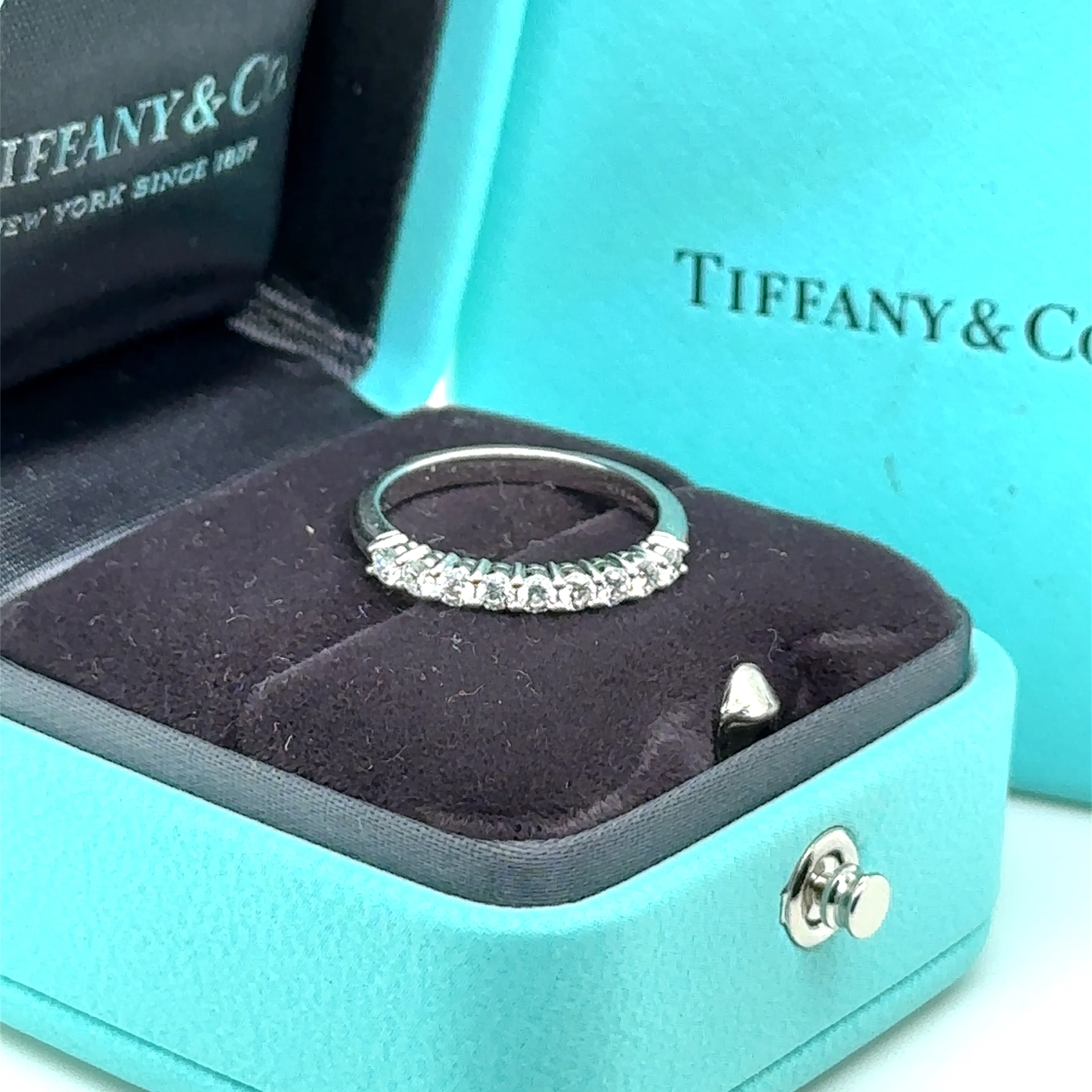 Tiffany & Co. Platinum Diamond Forever Band Ring 0.27ct 4.58g - Image 7