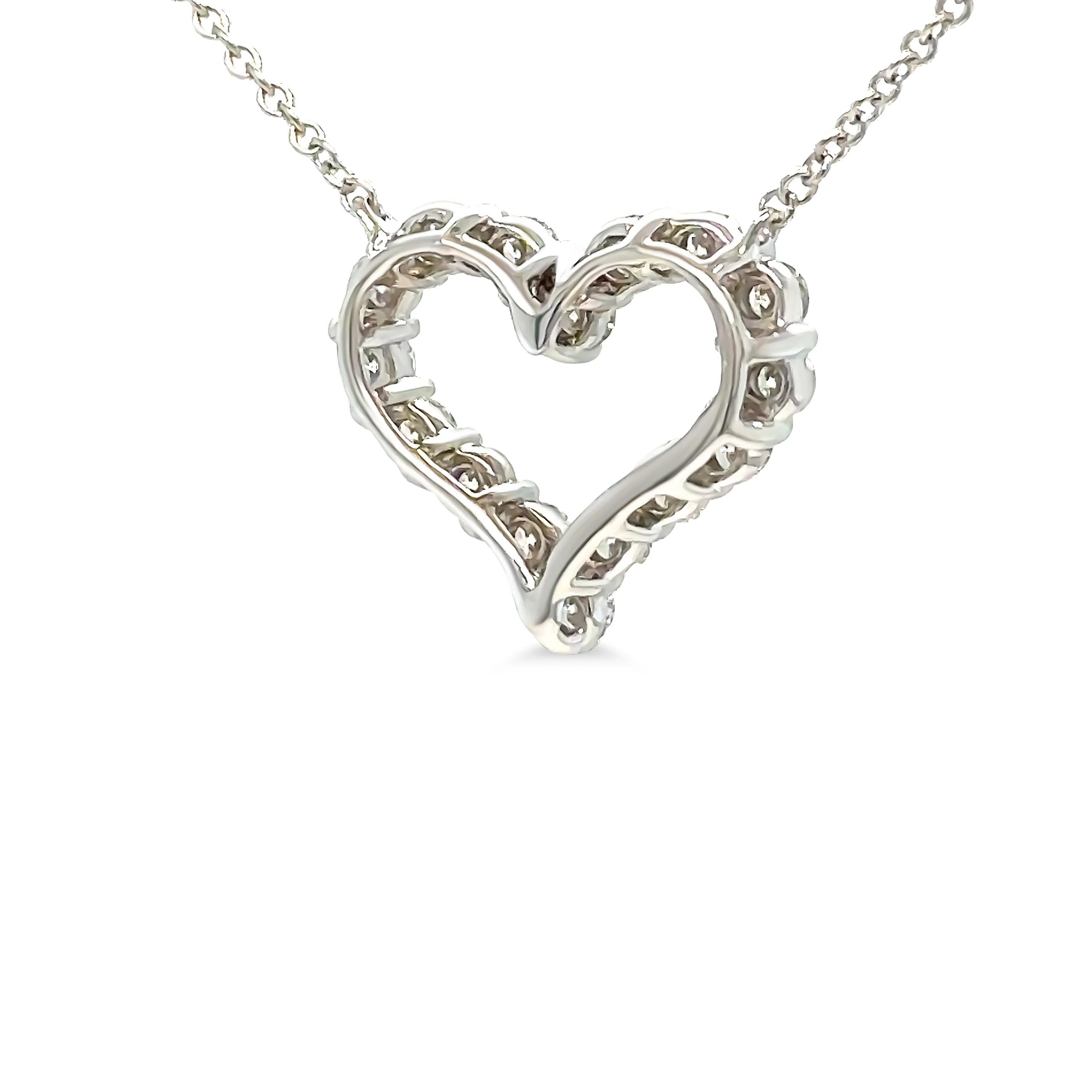 Tiffany & Co Platinum Diamond Heart Pendant Necklace 0.62ct - Image 3