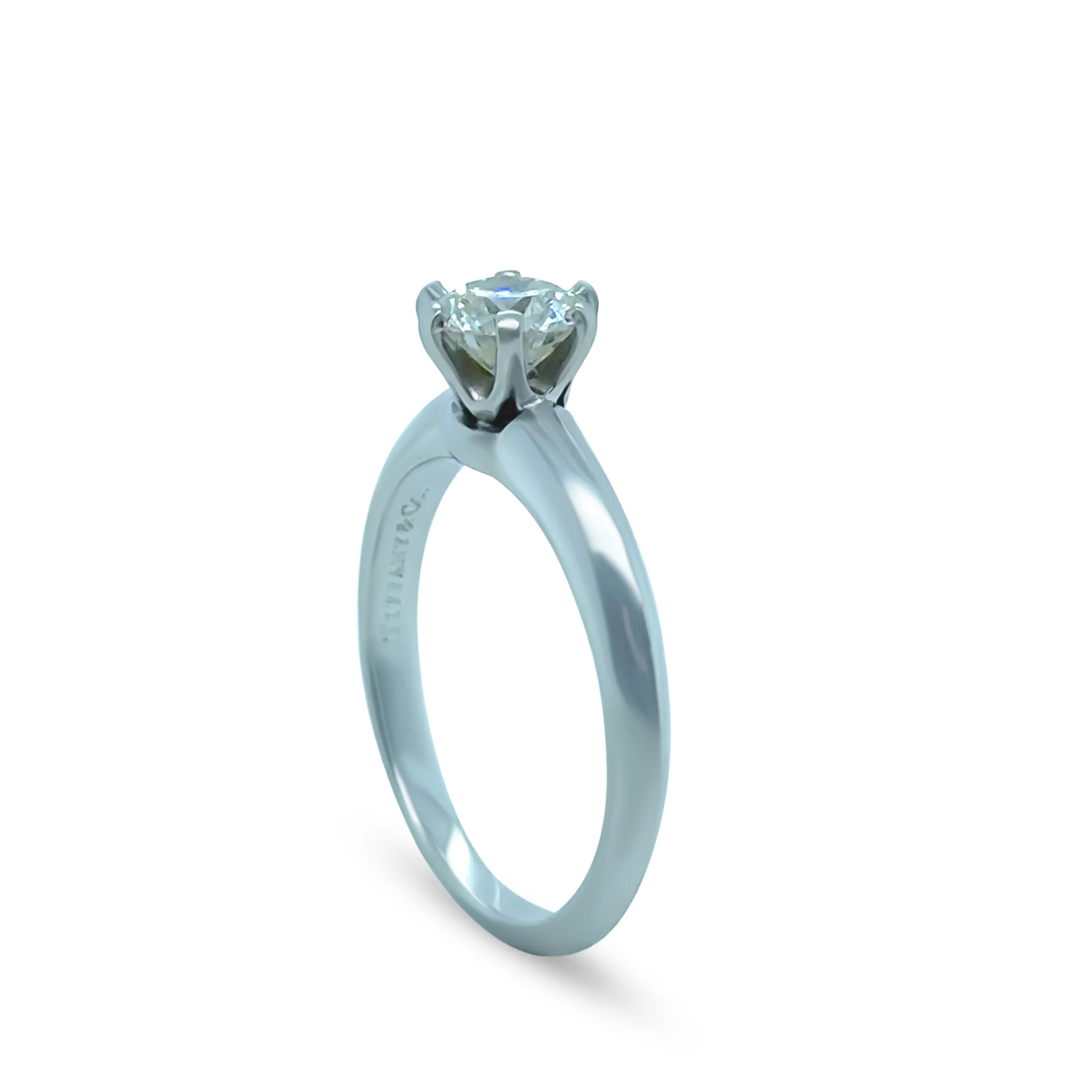 Tiffany & Co Platinum Diamond Solitaire Ring 0.58ct - Image 6