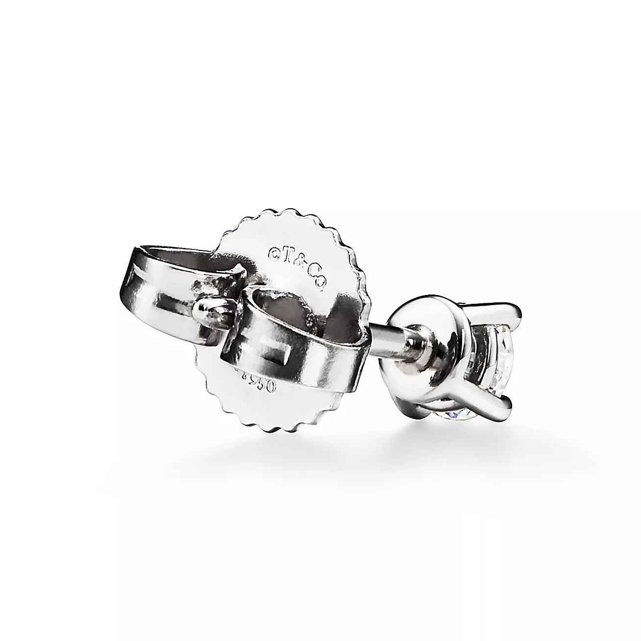 Tiffany & Co. Platinum Diamond Stud Earrings 0.15ct 1.92g - Image 3