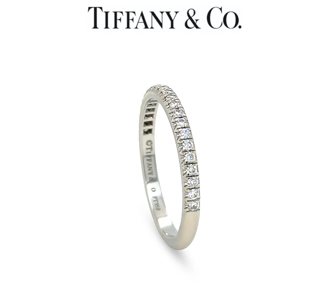 Tiffany & Co. Platinum Soleste Half Eternity Ring 0.17ct 3g