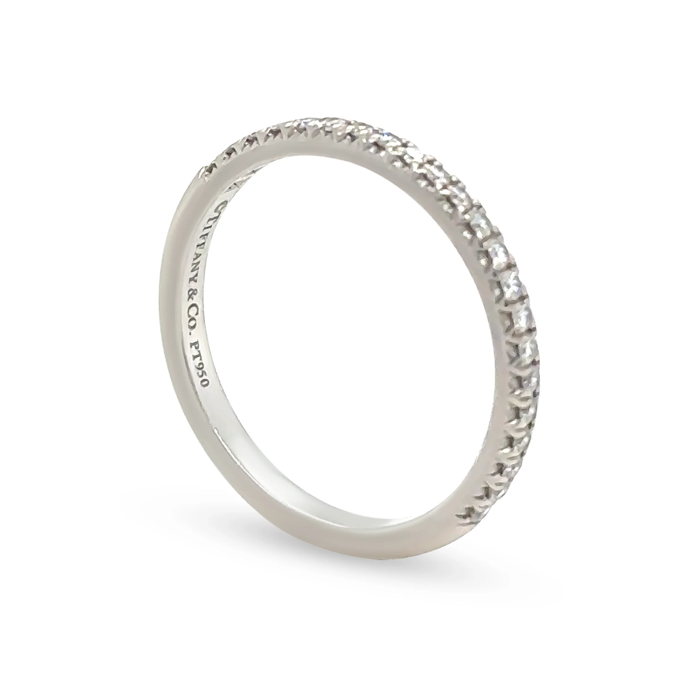 Tiffany & Co. Platinum Soleste Half Eternity Ring 0.17ct 3g - Image 5