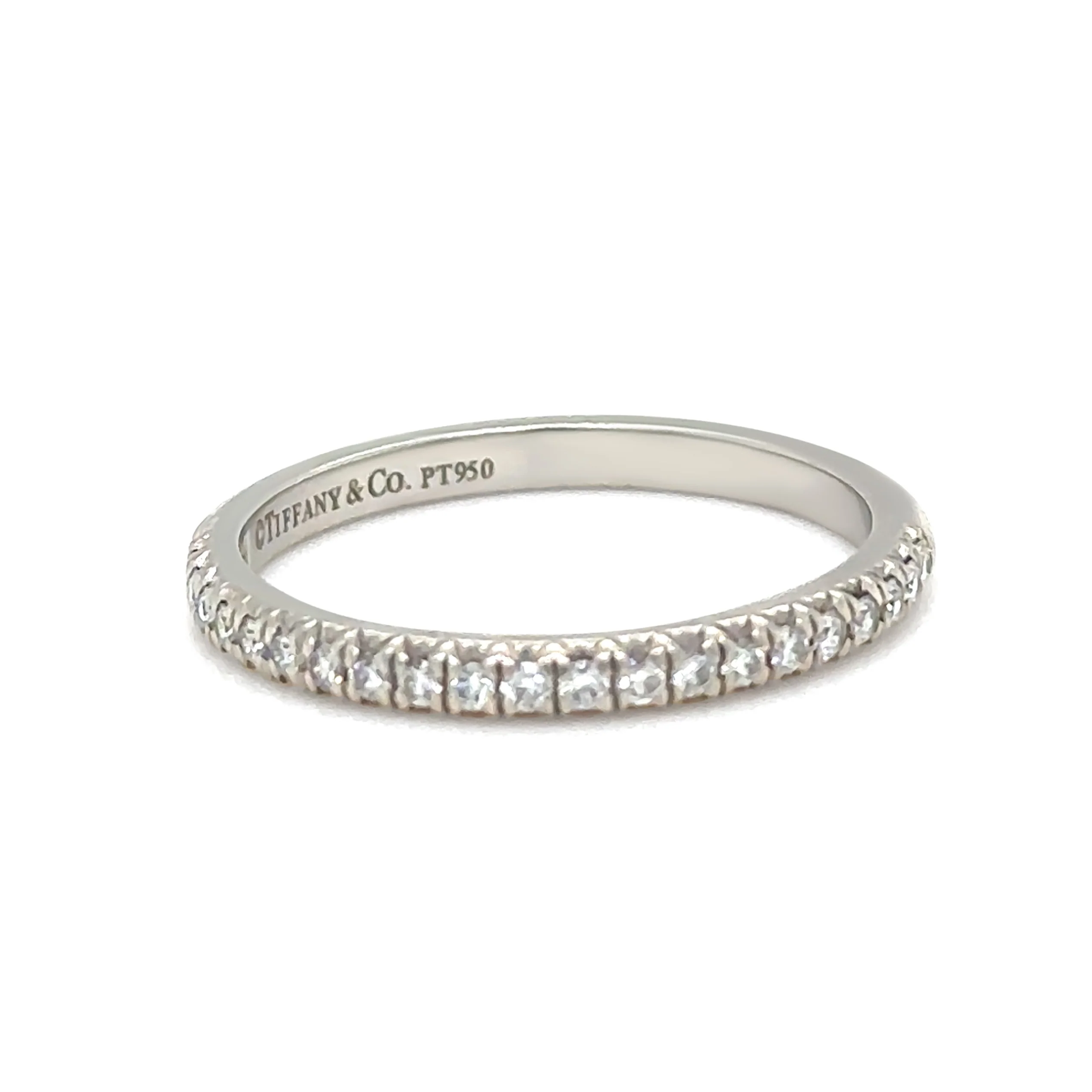 Tiffany & Co. Platinum Soleste Half Eternity Ring 0.17ct 3g - Image 6