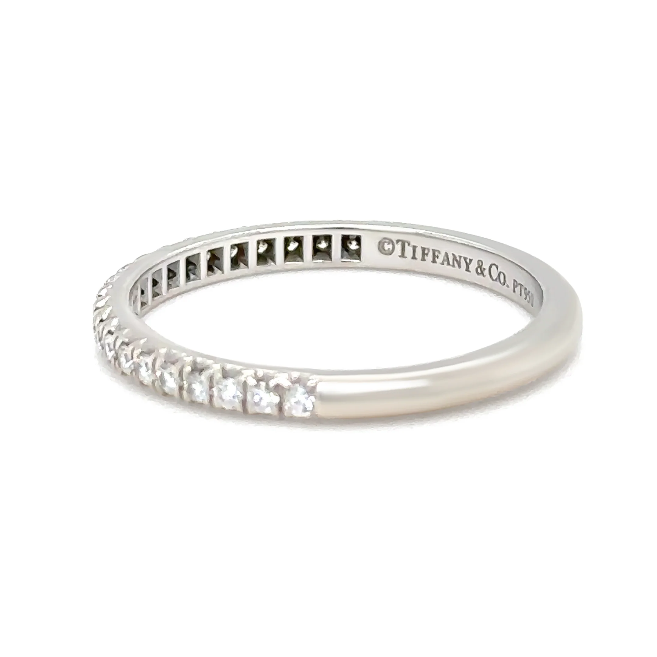 Tiffany & Co. Platinum Soleste Half Eternity Ring 0.17ct 3g - Image 7