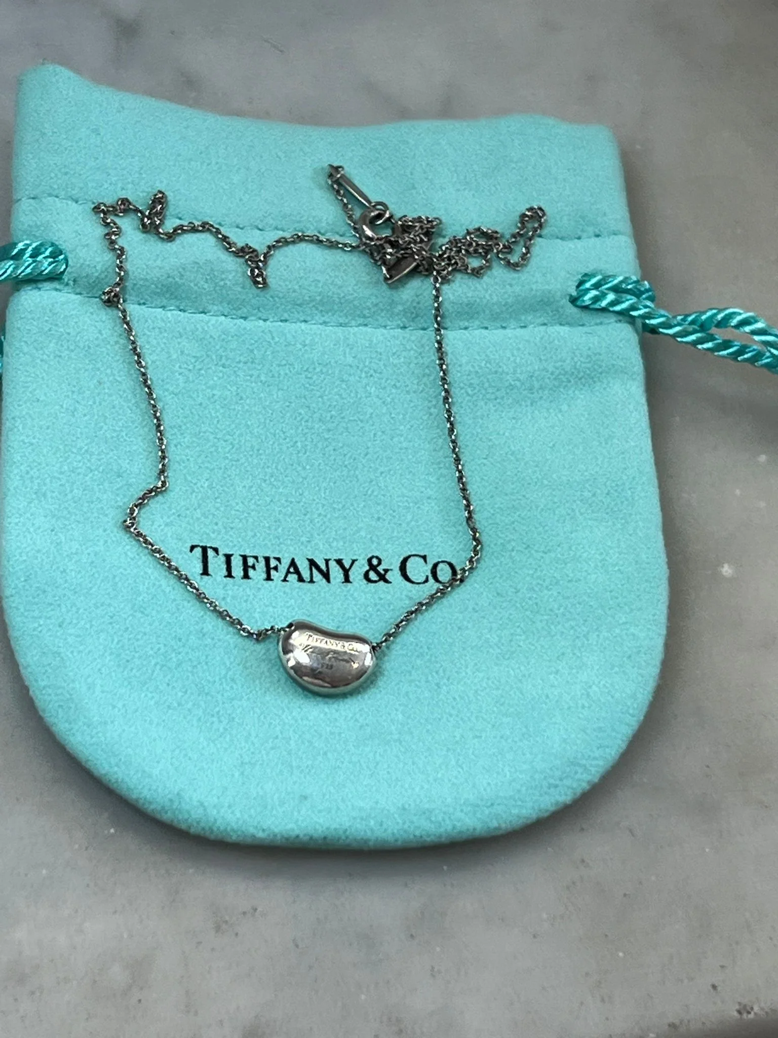 Tiffany & Co. Silver Elsa Peretti Bean Design Pendant Necklace 3.06g - Image 9
