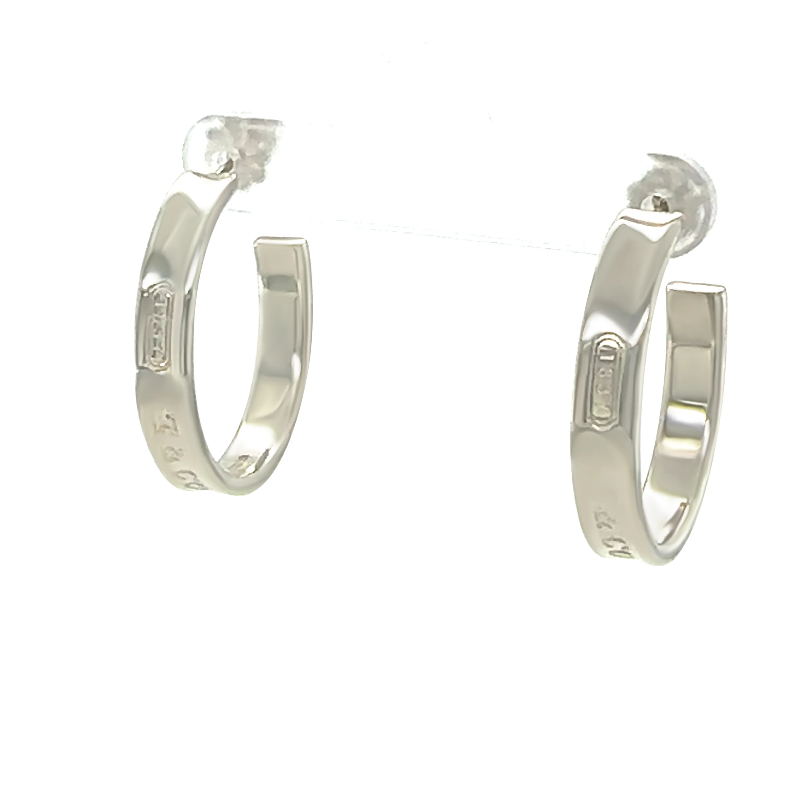 Tiffany & Co Sterling Silver 1837 Hoop Earrings 10.81g - Image 3