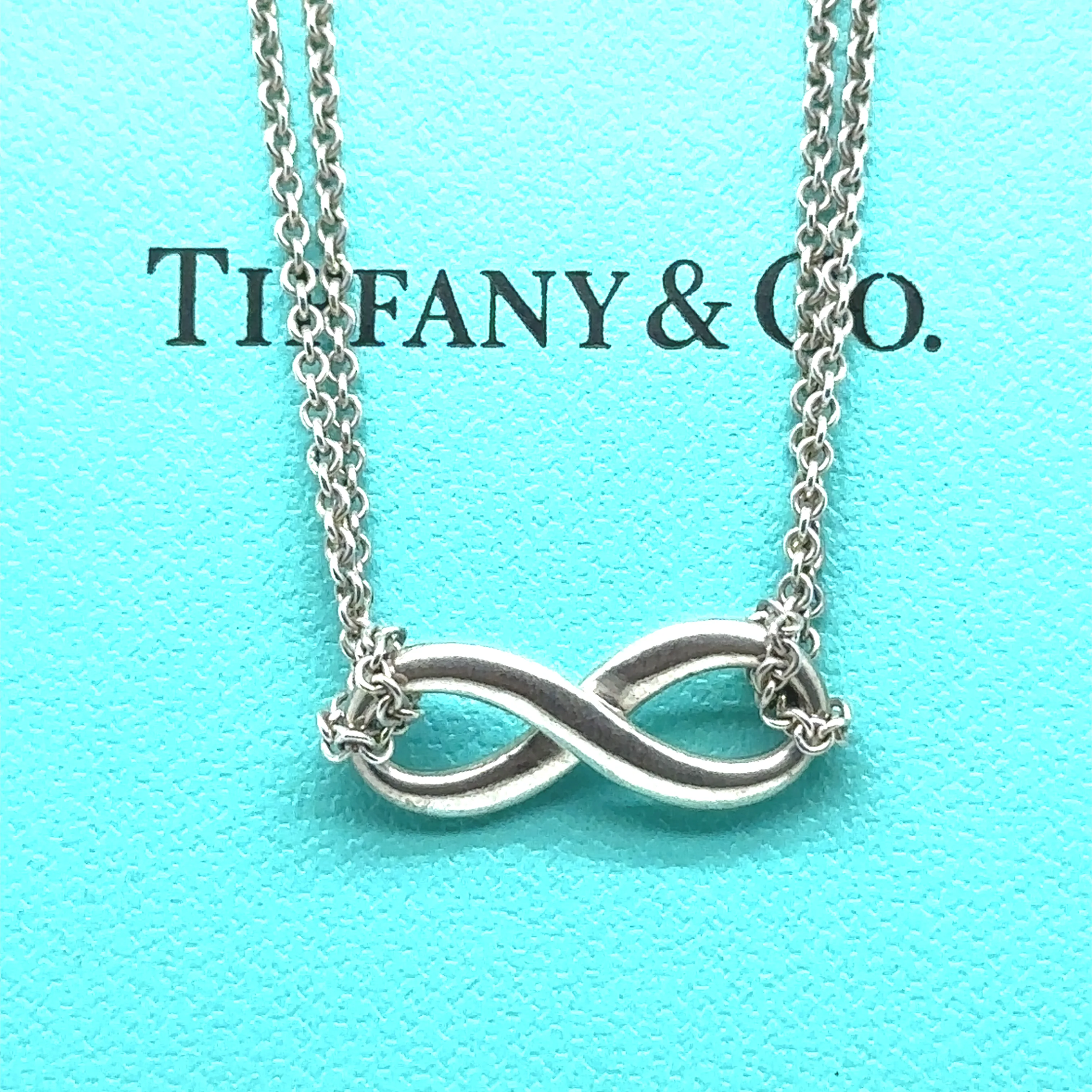 Tiffany & Co. Sterling Silver Infinity Pendant Necklace 6g - Image 5