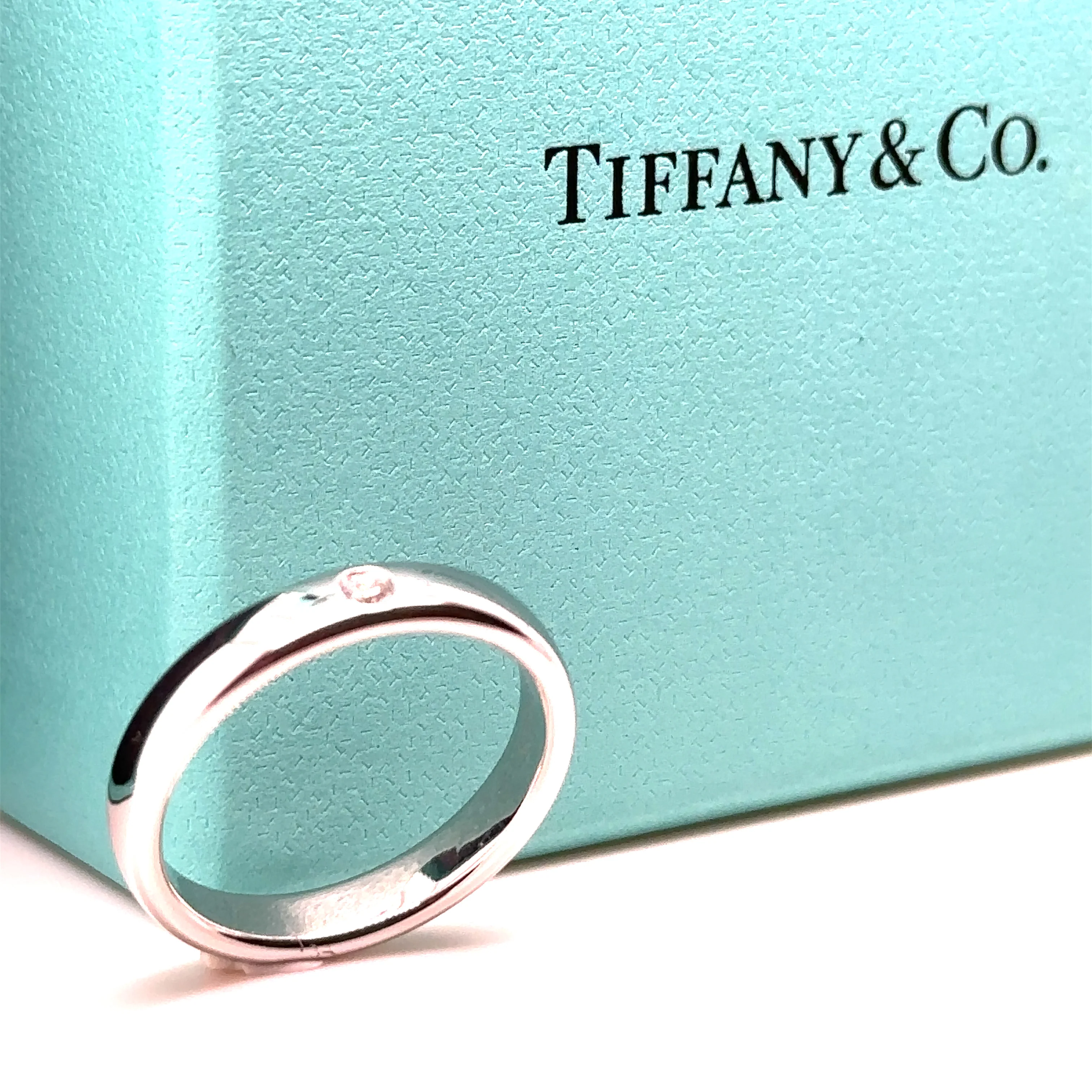 Tiffany & Co Elsa Peretti band ring 0.02ct Size R - Image 6